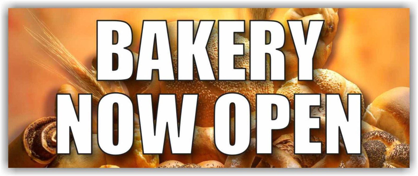BAKERY NOW OPEN Advertising Banner Vinyl Mesh Sign Donuts Croissant Cookies food