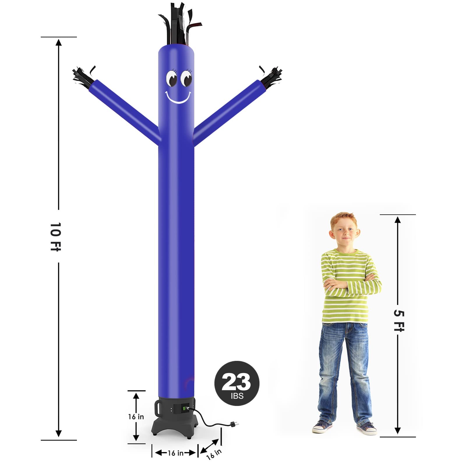 Mounto 10Ft Inflatable Dancer Waving Tube Man Puppet For Store Sign Blue