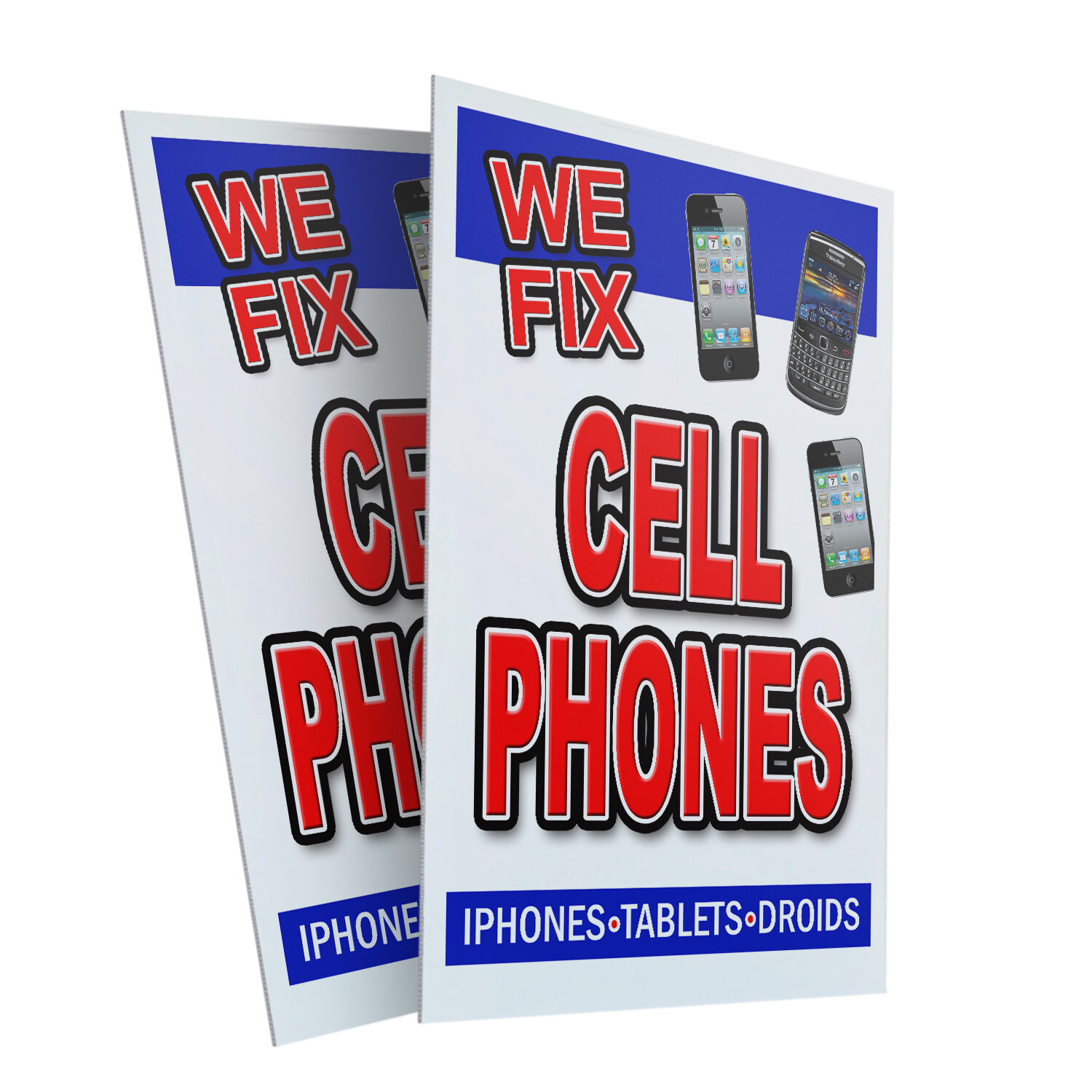 A-frame Sidewalk We Fix Cell Phones 24&Prime; x 36&Prime; Double Sided A-Frame Sidewalk Sign