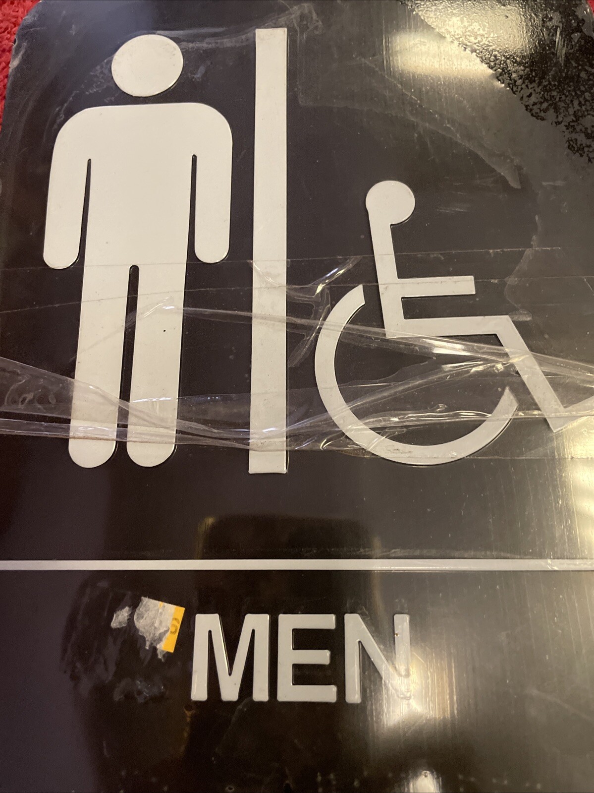 NEW Mens Restroom ADA Sign Handicap Braille Restaurant Business 9”x6” Bathroom