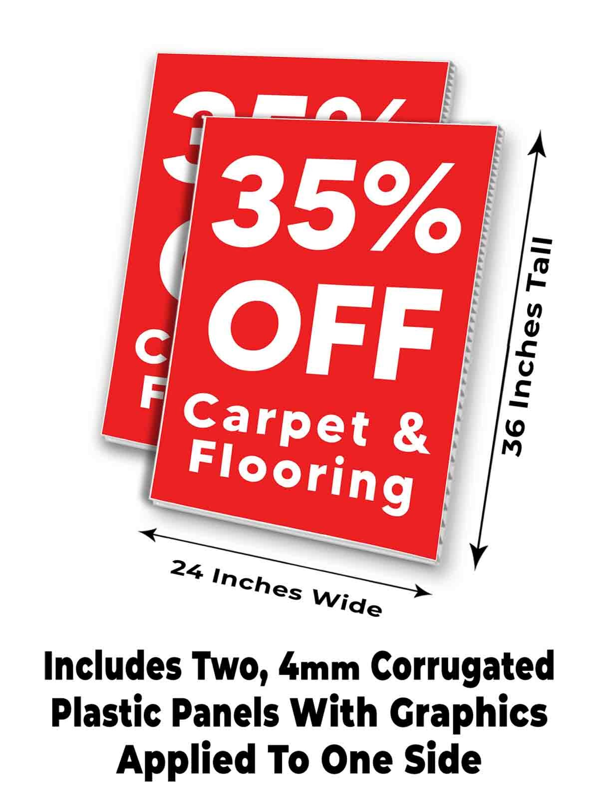 35% Off Carpet & Flooring Signicade 24×36 A Frame Sidewalk Sign Double Sided