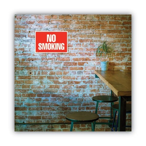 COSCO Two-Sided Signs, No Smoking/No Fumar, 8 x 12, Red, 2/Pack