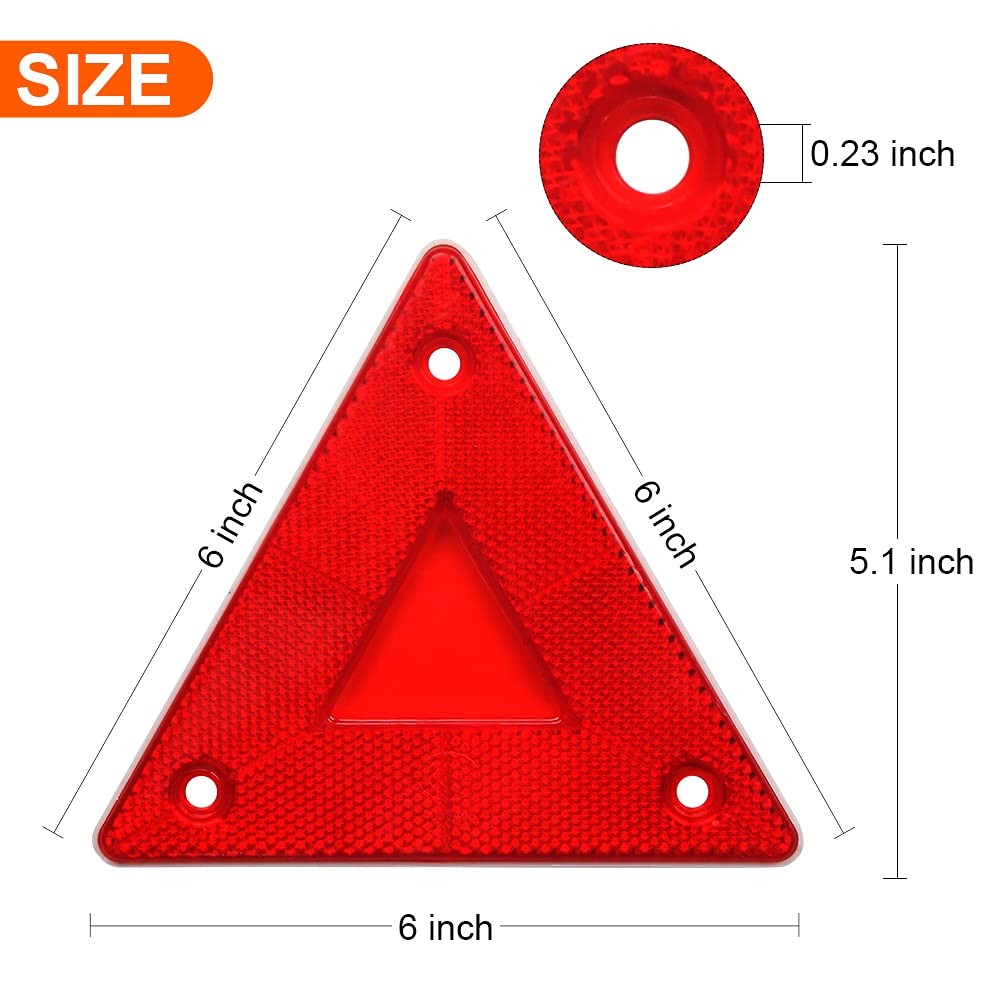 Enjoyist 6 Pack Red Slow Moving Vehicle Triangle Sign