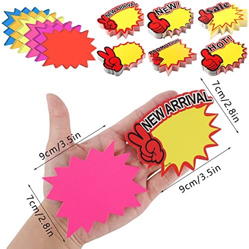 600 Pcs Burst Sign Blank Paper Price Tags for Retail Garage Market