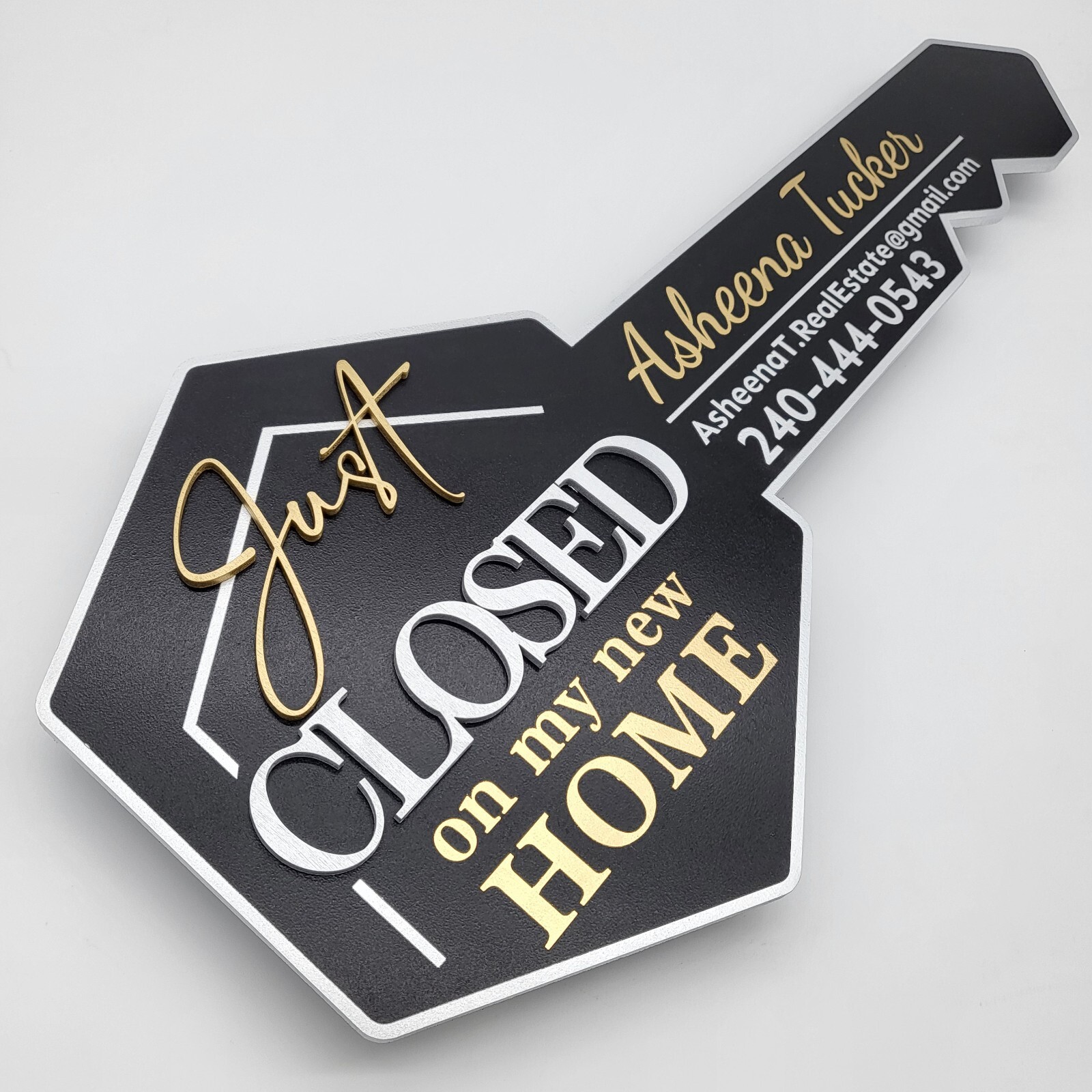 Custom Just Closed Key Sign for Realtors Title Companies Sold Key Sign Realtors