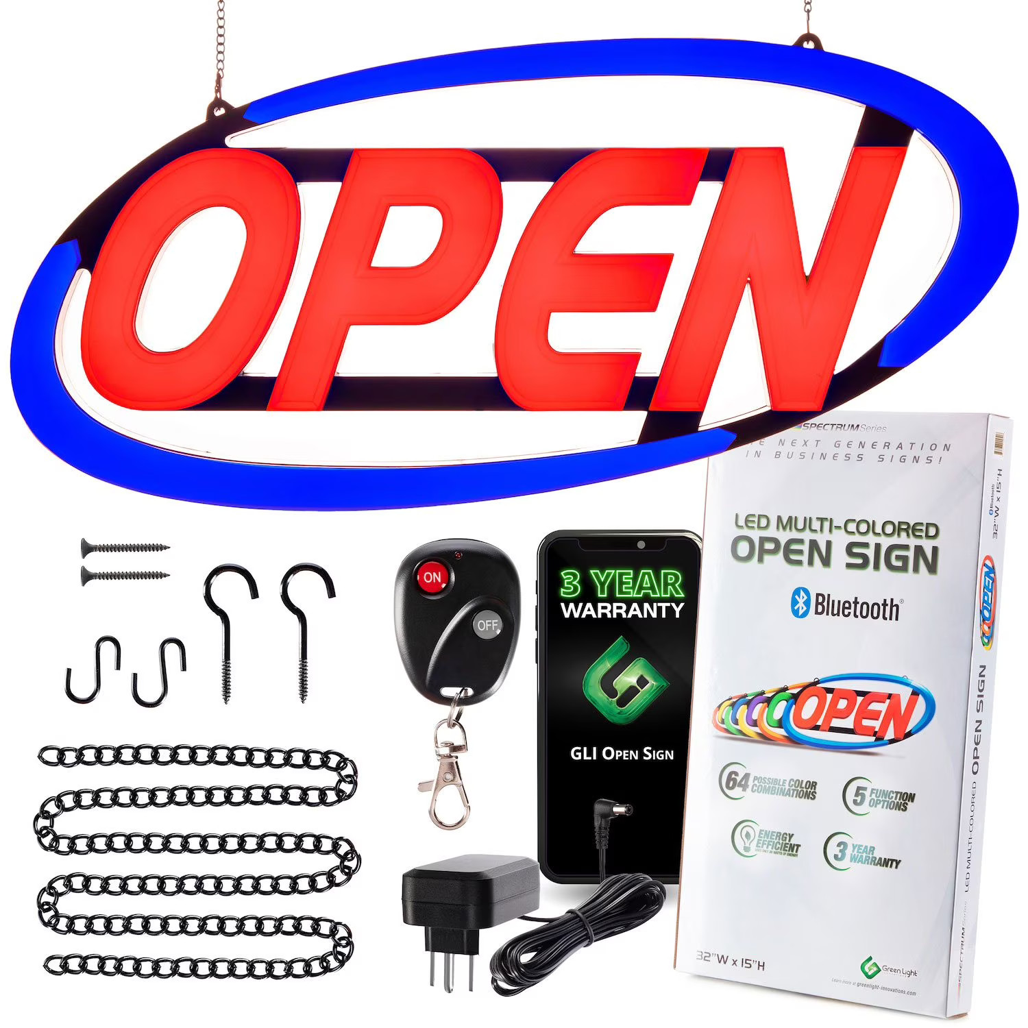 Green Light Innovations LED Spectrum Typhoon Multi-Colored Open – 32&Prime; x 15&Prime;