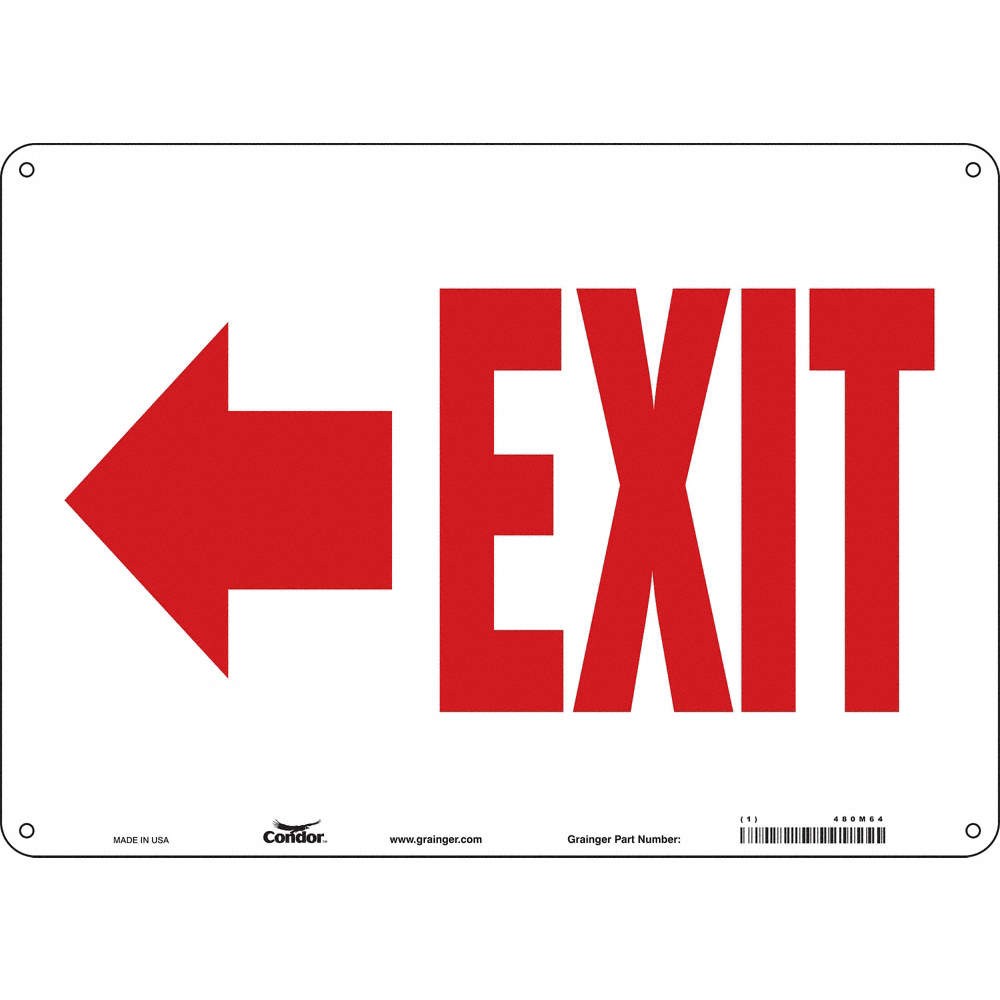 CONDOR 480M64 Safety Sign,10 in x 14 in,Polyethylene 480M64