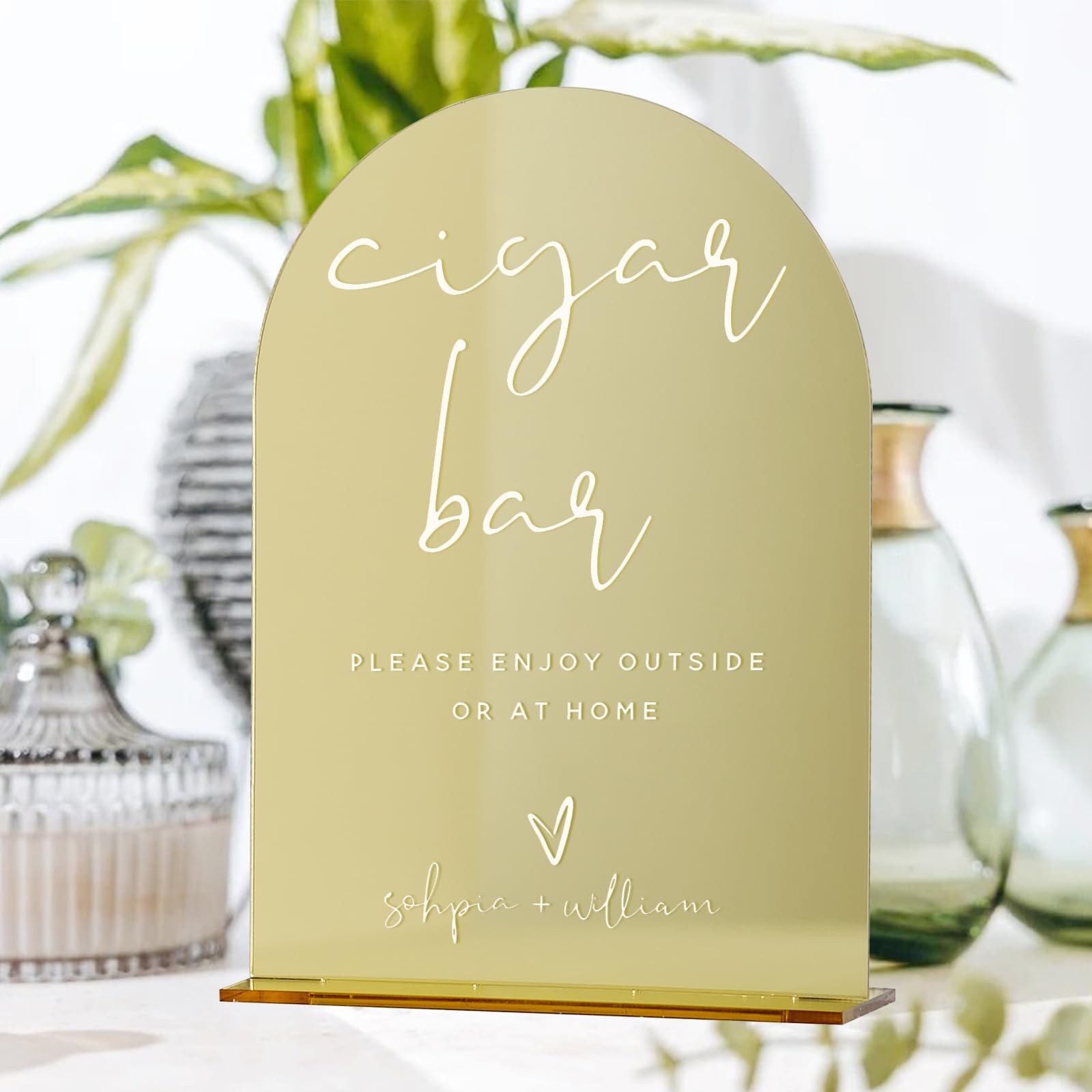5 PCS Gold Mirror Arch Acrylic Sign Stand 8×10 Inch Blank Wedding Table Base