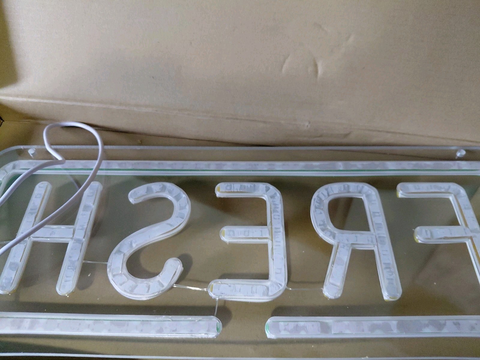 « Fresh » Sign | Neon, LED Light | 14.2&Prime; x 5.6&Prime; Bright!! USB Acrylic