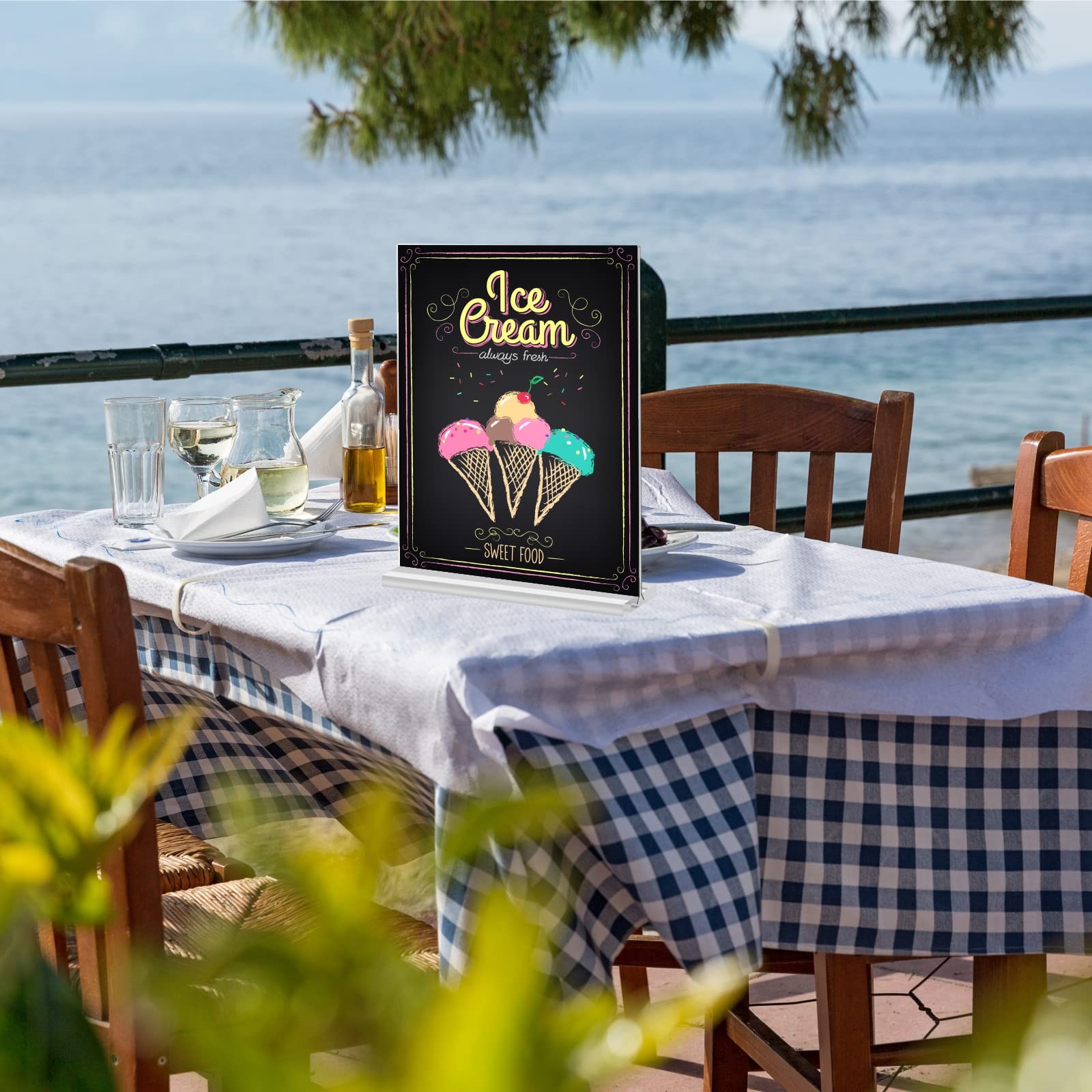 3 Pack 11 x 17 Inches Acrylic Sign Holder – Clear T Shaped Table Menu