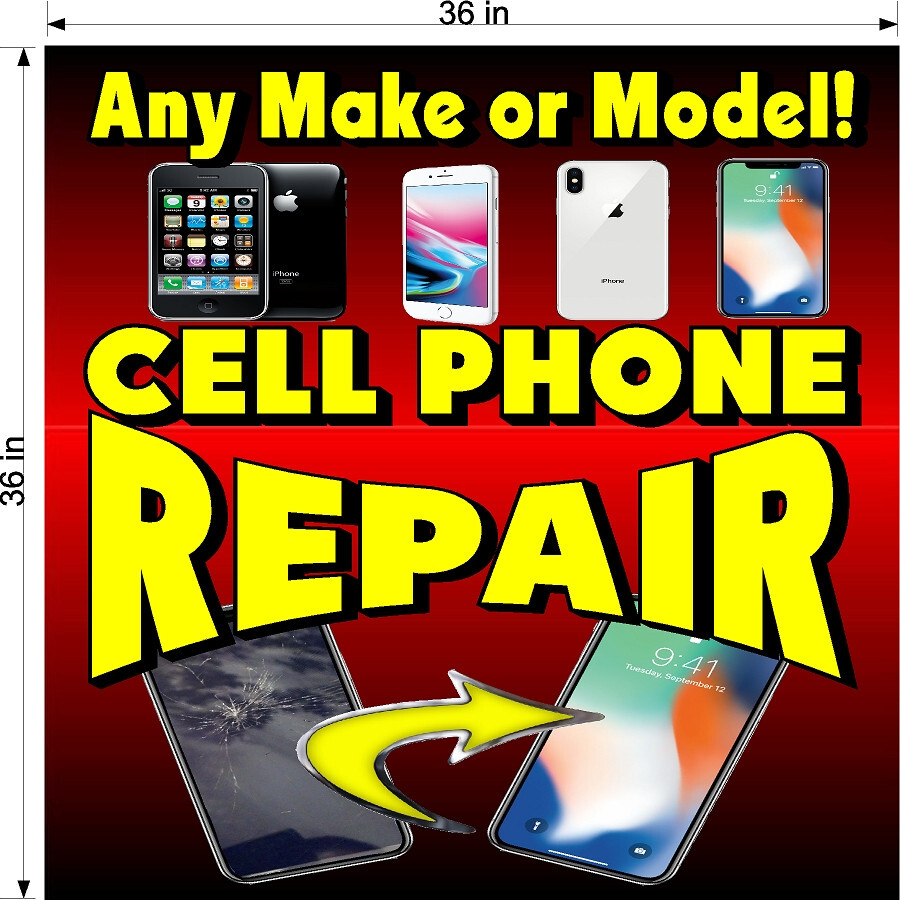 NEW! PERFORATED WINDOW VINYL DECAL 3&prime; X 3&prime; CELL PHONE REPAIR UNLOCKING