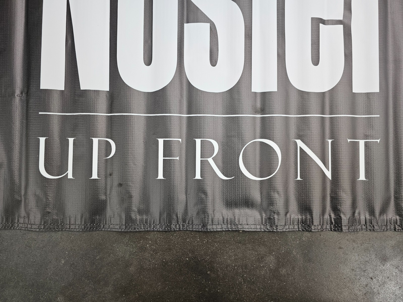 NEW Nosler | Up Front | Black Vinyl Banner Poster, 24&Prime; by 48&Prime;, 4 Metal Grommets