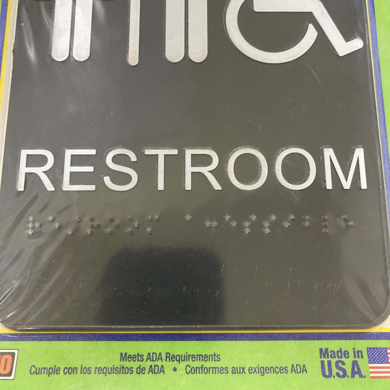MEN and WOMEN ADA Braille Handicapped Accessible Restroom Sign 6” x 9”