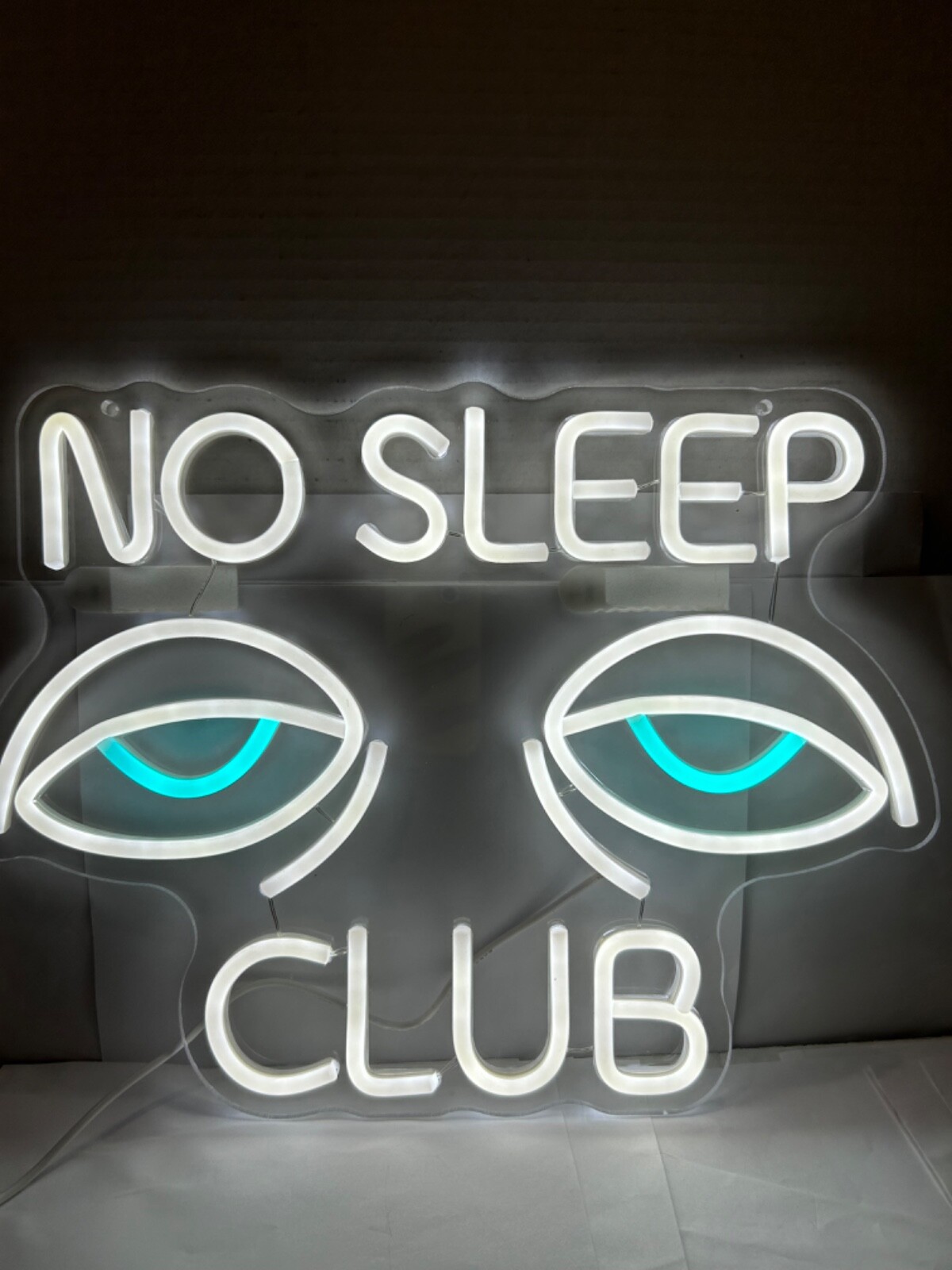NEON SIGN NO SLEEP CLUB HARD WORKER GRAD STUDENT GIFT 16” Wide by 12” TALL