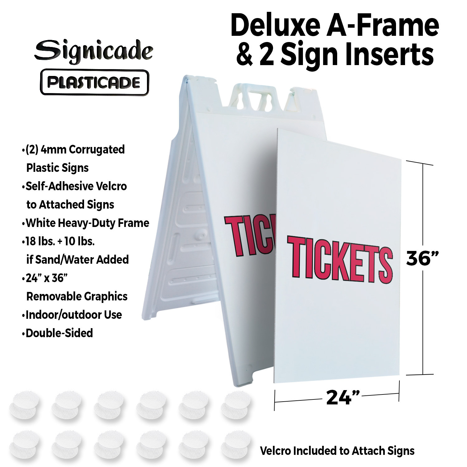 Tickets Heavy Duty A-Frame Sidewalk Sign Event Promotions Bold Message Large