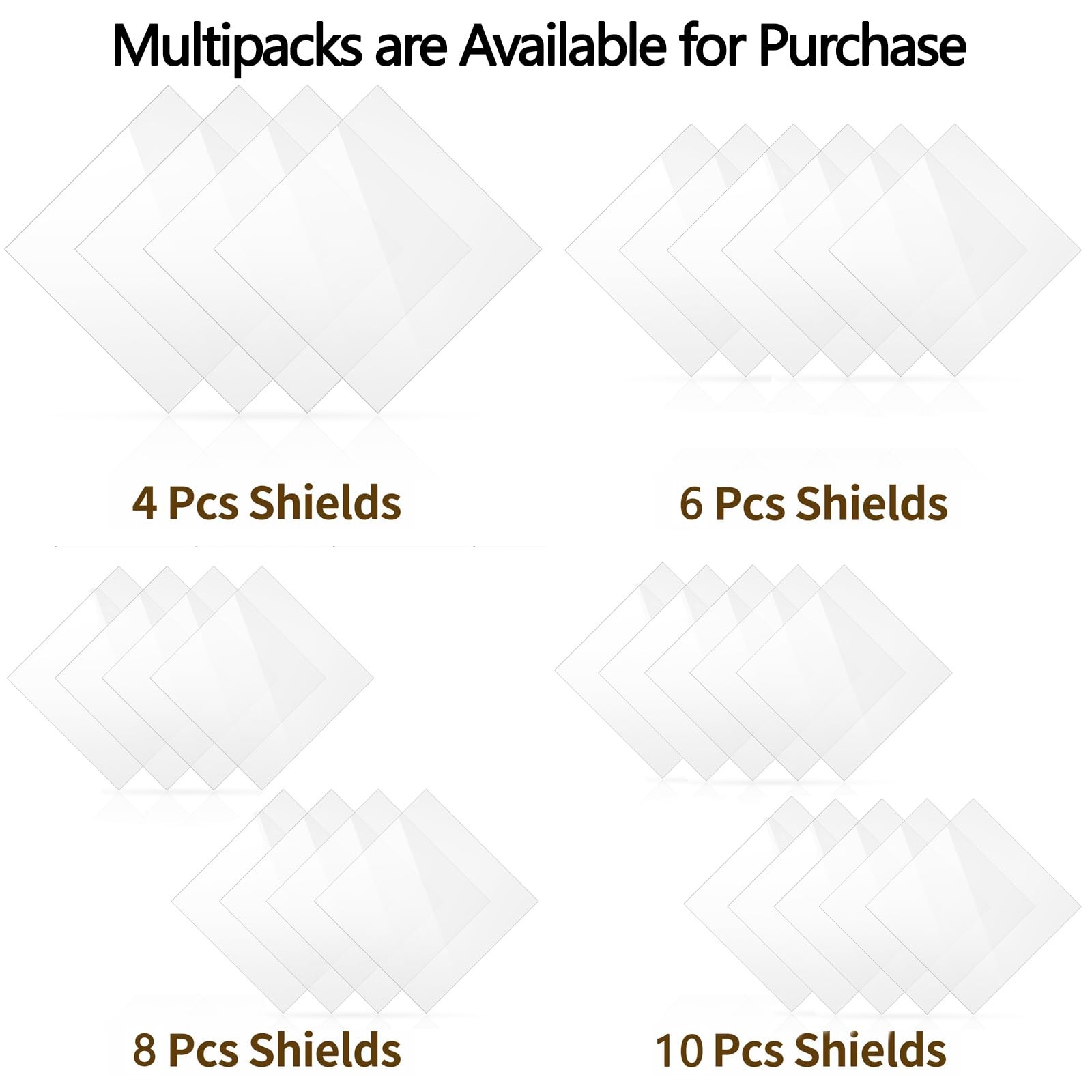 « 4-Pack Hazmat Placard Holder Shields 10.75&Prime; »x10.75&Prime; » Clear Polycarbonate »