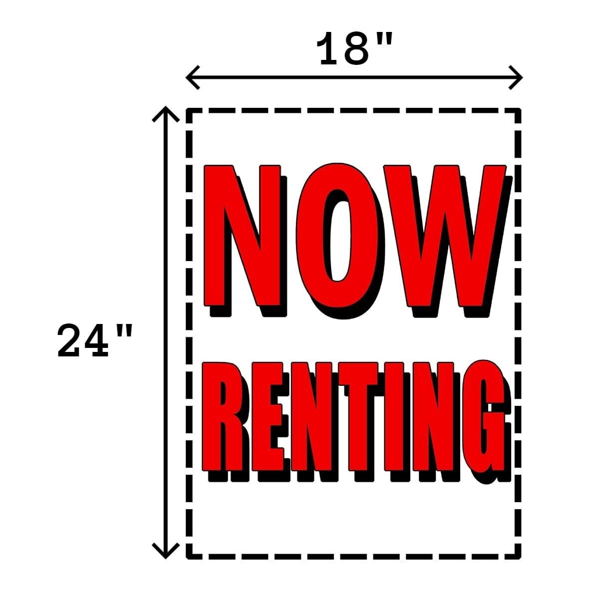 Now Renting Retail Window Display Paper Signs | Pack of 6 | 18&Prime;w x 24&Prime;h