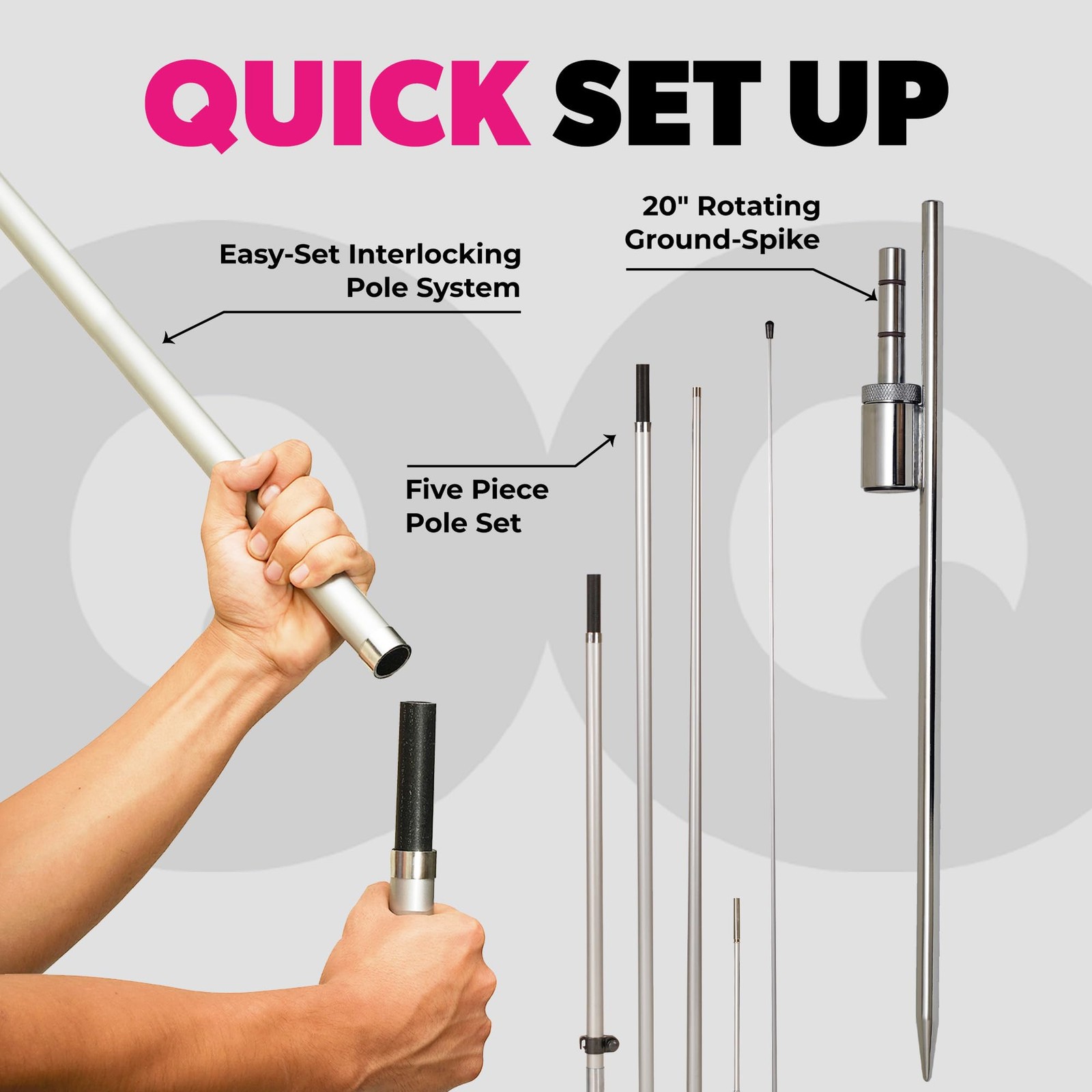 Lookourway Feather Flag Pole Kit – 12 Feet Tall Advertising Flag Banner