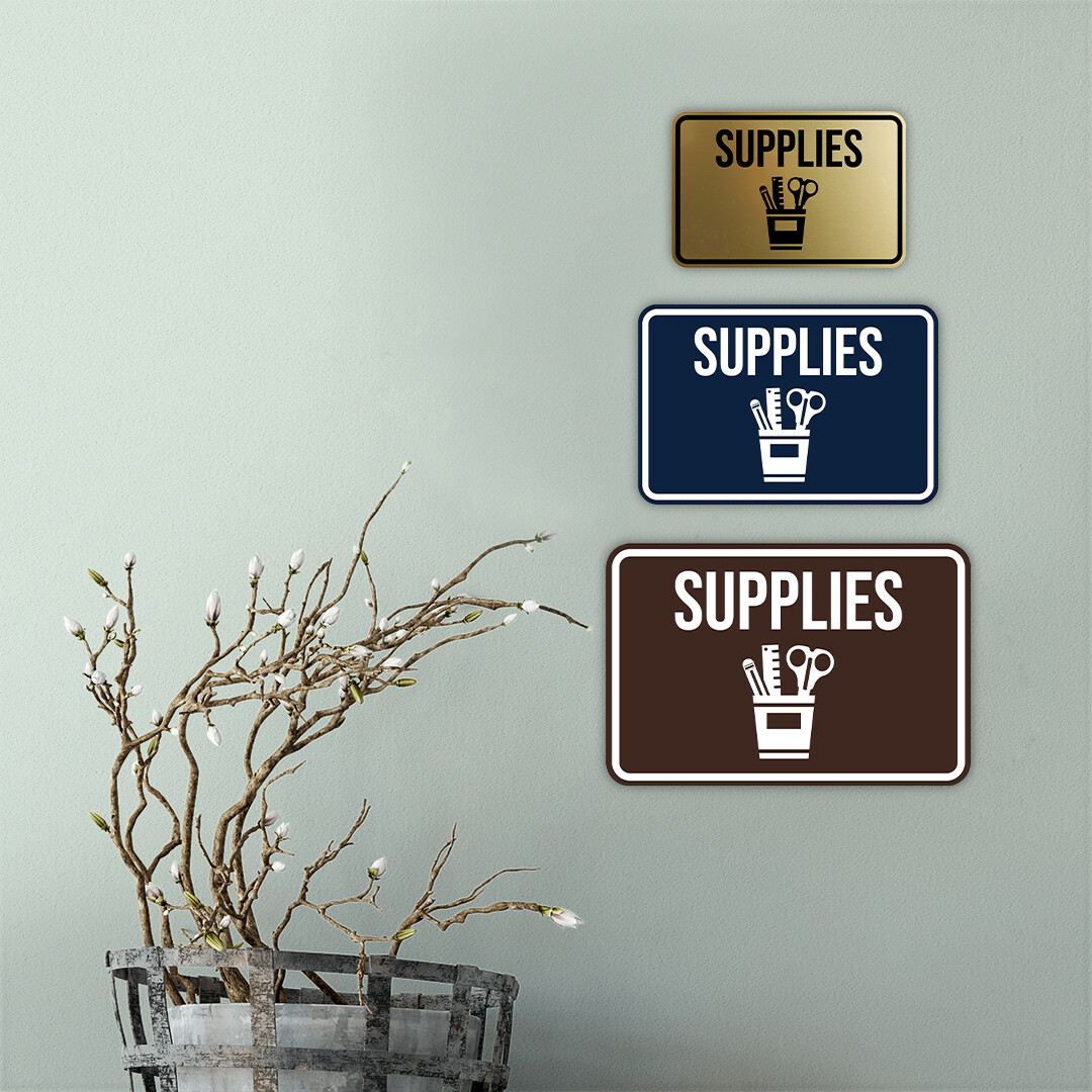 Classic Framed Supplies Wall or Door Sign