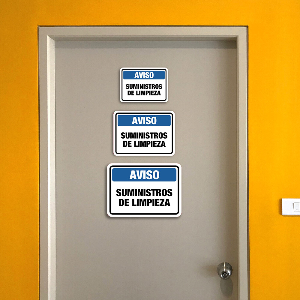 Classic Framed Plus Aviso Suministros De Limpieza Door or Wall Sign