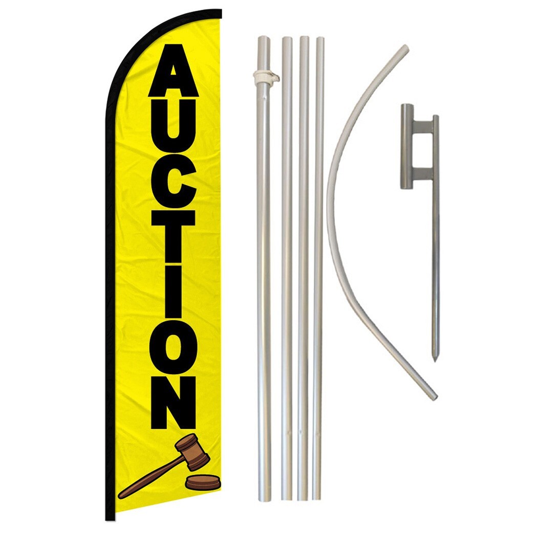 Auction Full Curve Windless Swooper Flag Pole Kit Auction Sale