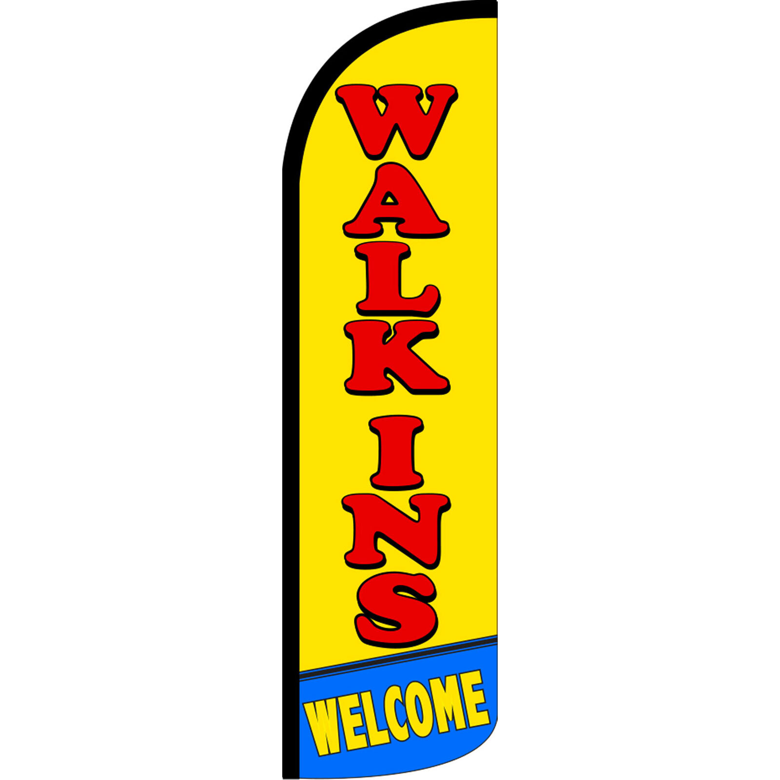 Walk Ins Welcome 3 ft X 11 1/2 ft Windless Flag