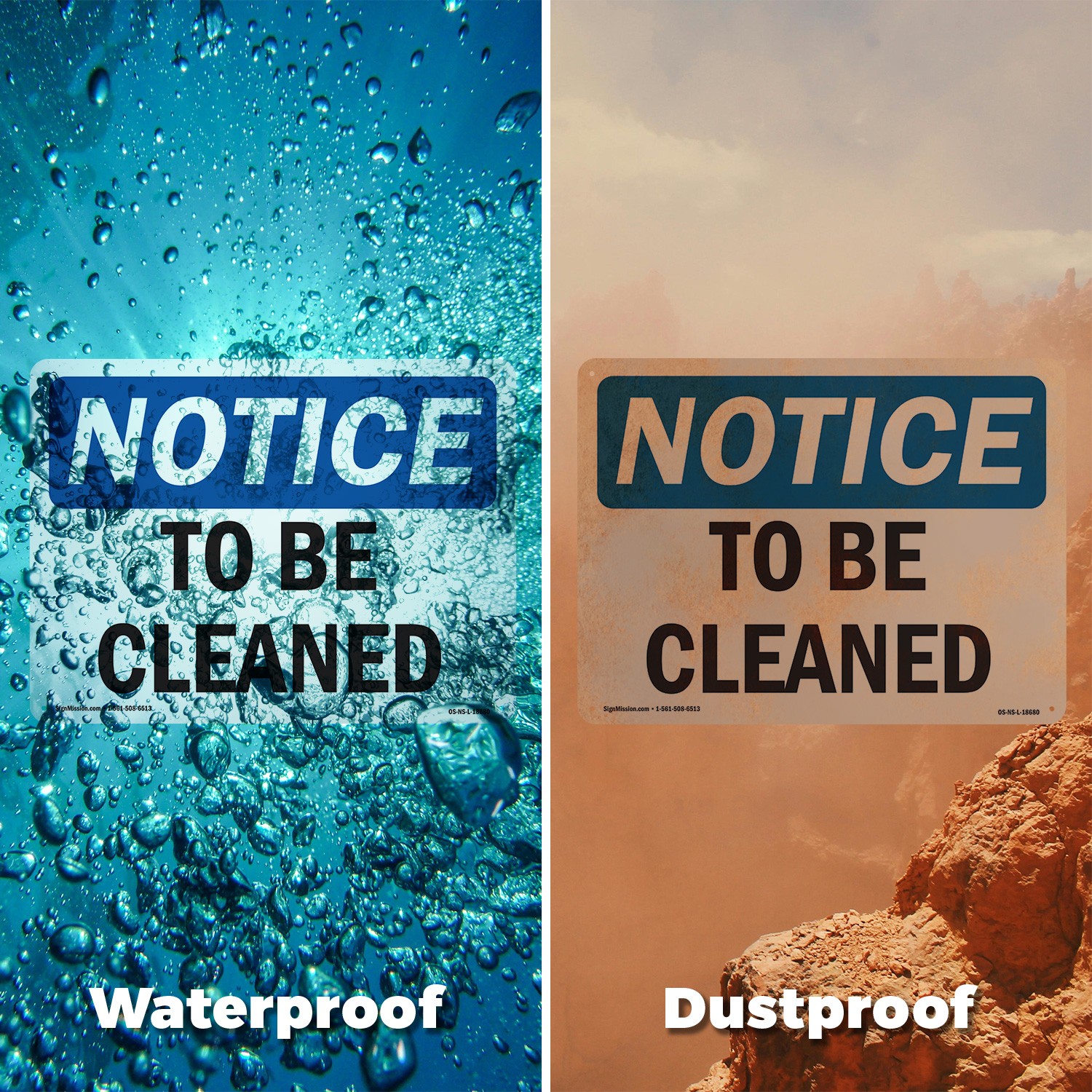 To Be Cleaned OSHA Notice Sign Metal, Plastic, Or Decal – 5 or 10 Pack