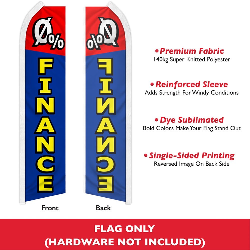 0 Percent Finance Swooper Flutter Feather Auto Dealership Business Flag