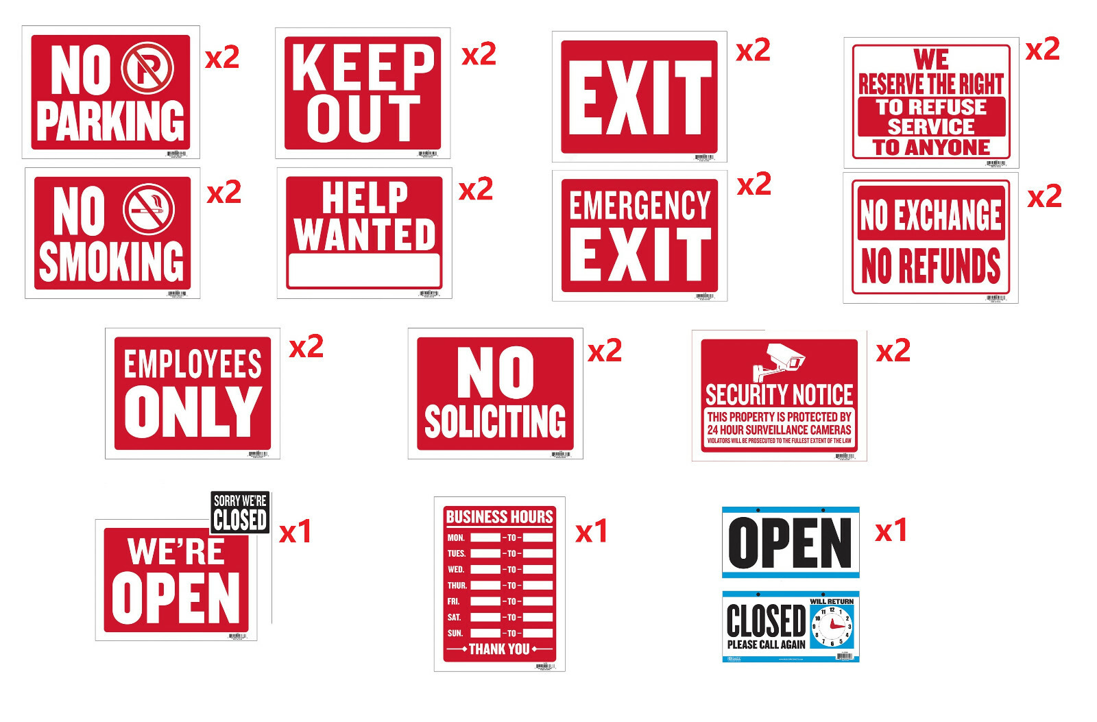 9×12&Prime; Business Sign for Office Retail Commercial Business Industrial Weaterproof