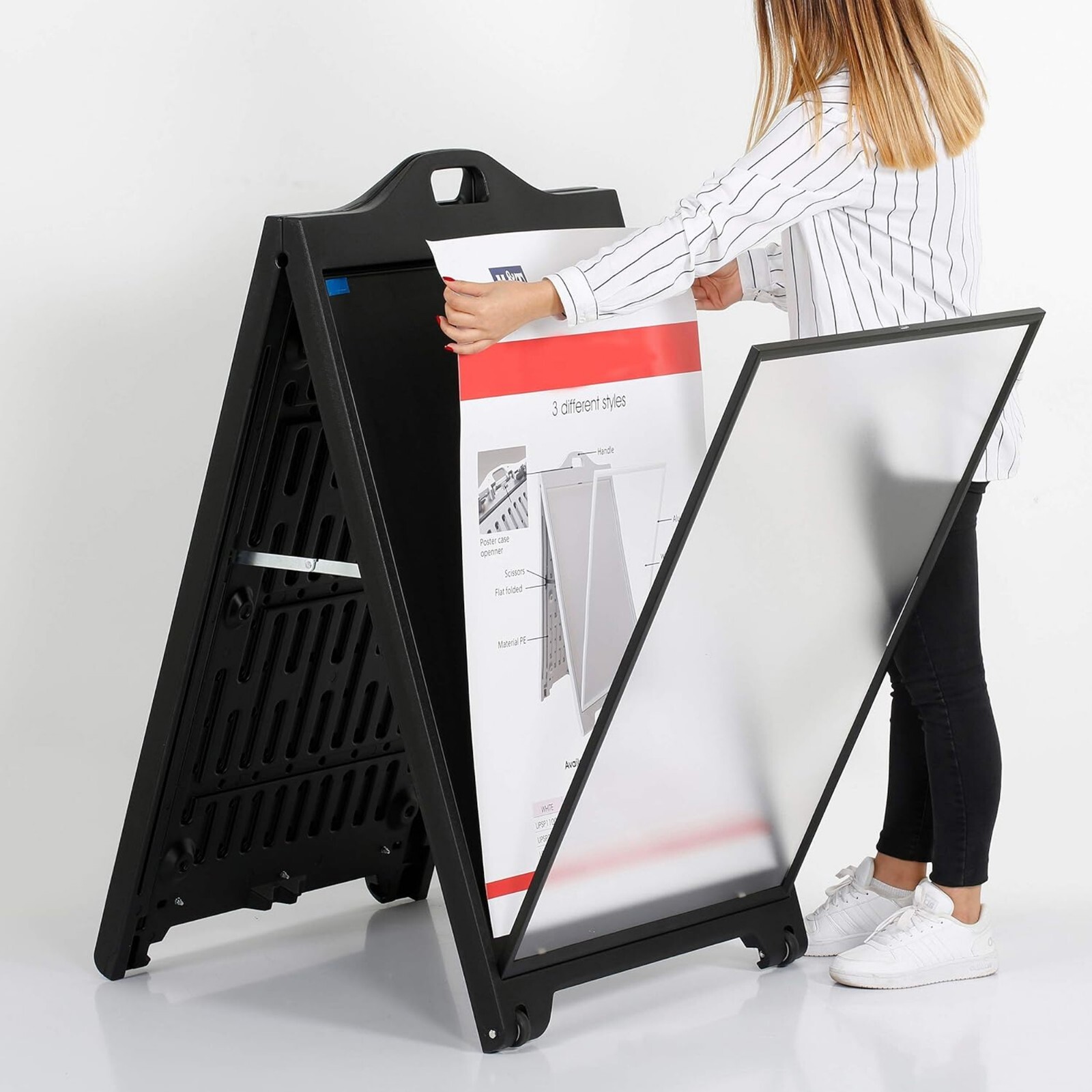Double Sided Black A-Frame Sandwich Board Street SignPro 24×36&Prime; (Lot 3)