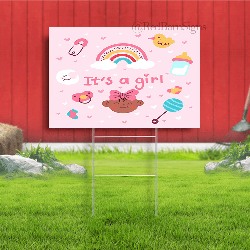 It&rsquo;s a girl baby shower yard sign