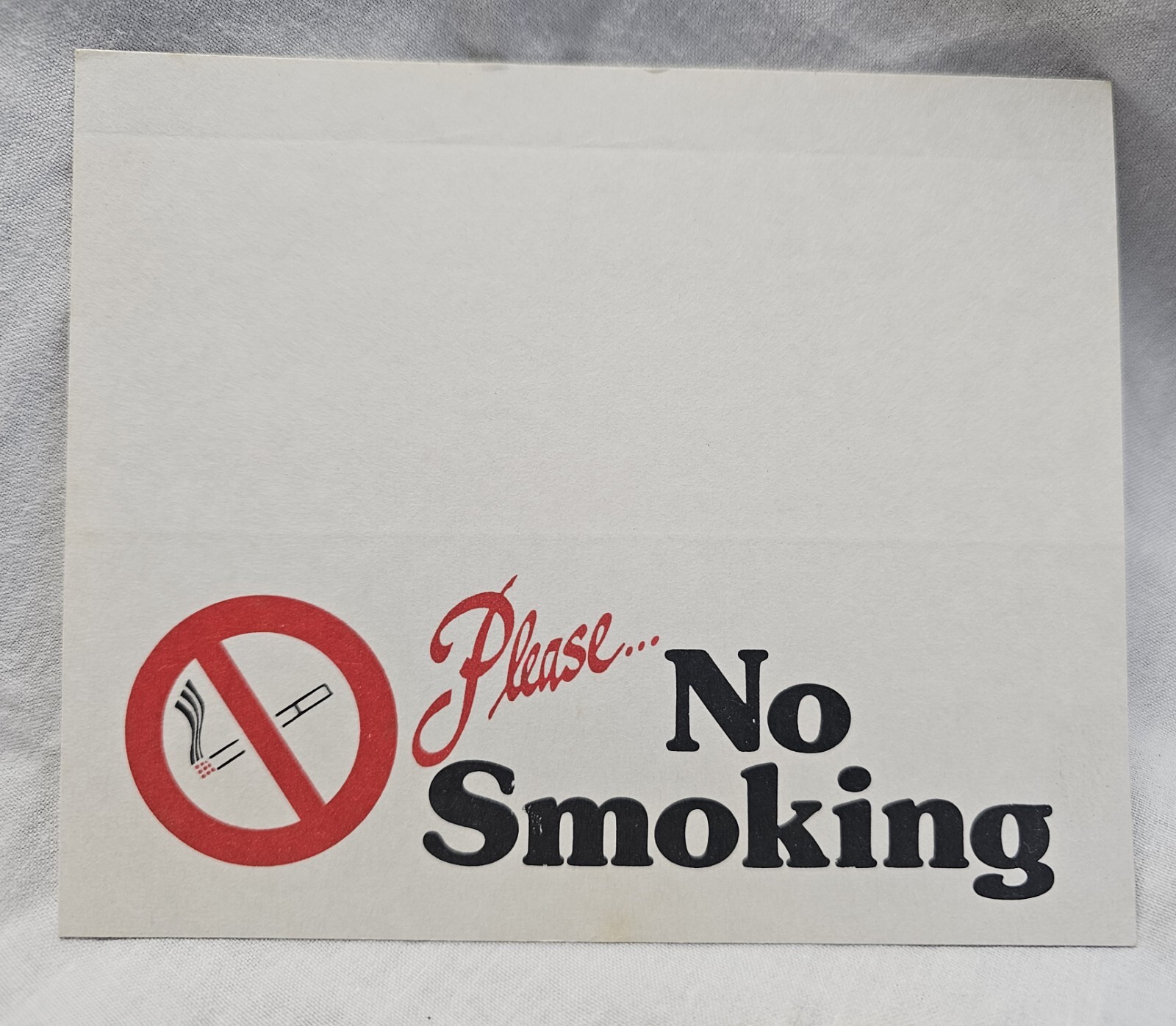 4 Vintage 4¼ » × 5¼ » Please No Smoking Foldable Sign Table Plaque Card Lot 1960&rsquo;s