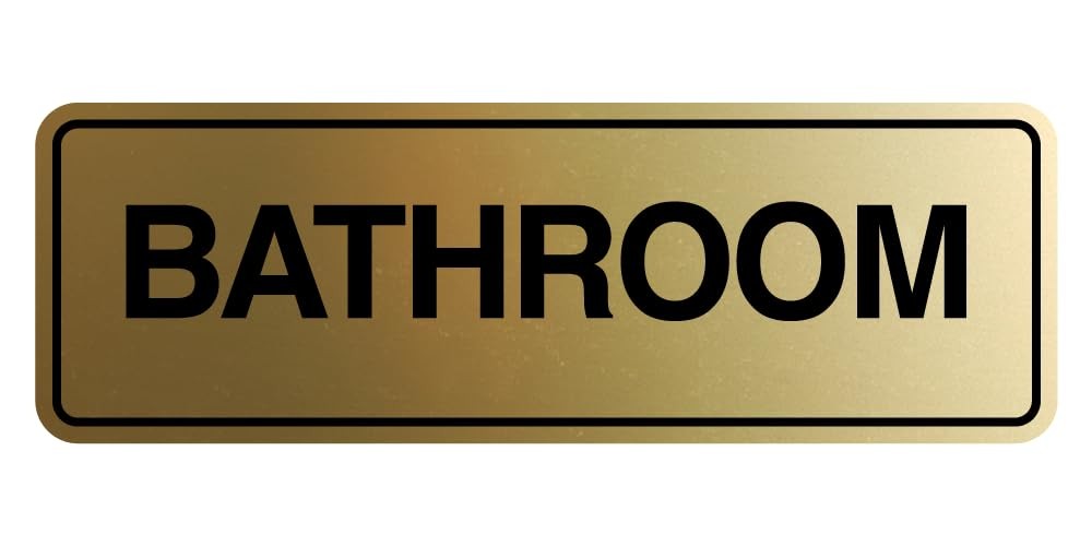 1 PCS Medium Standard Bathroom Wall Door Sign Office Restroom Brushed Gold