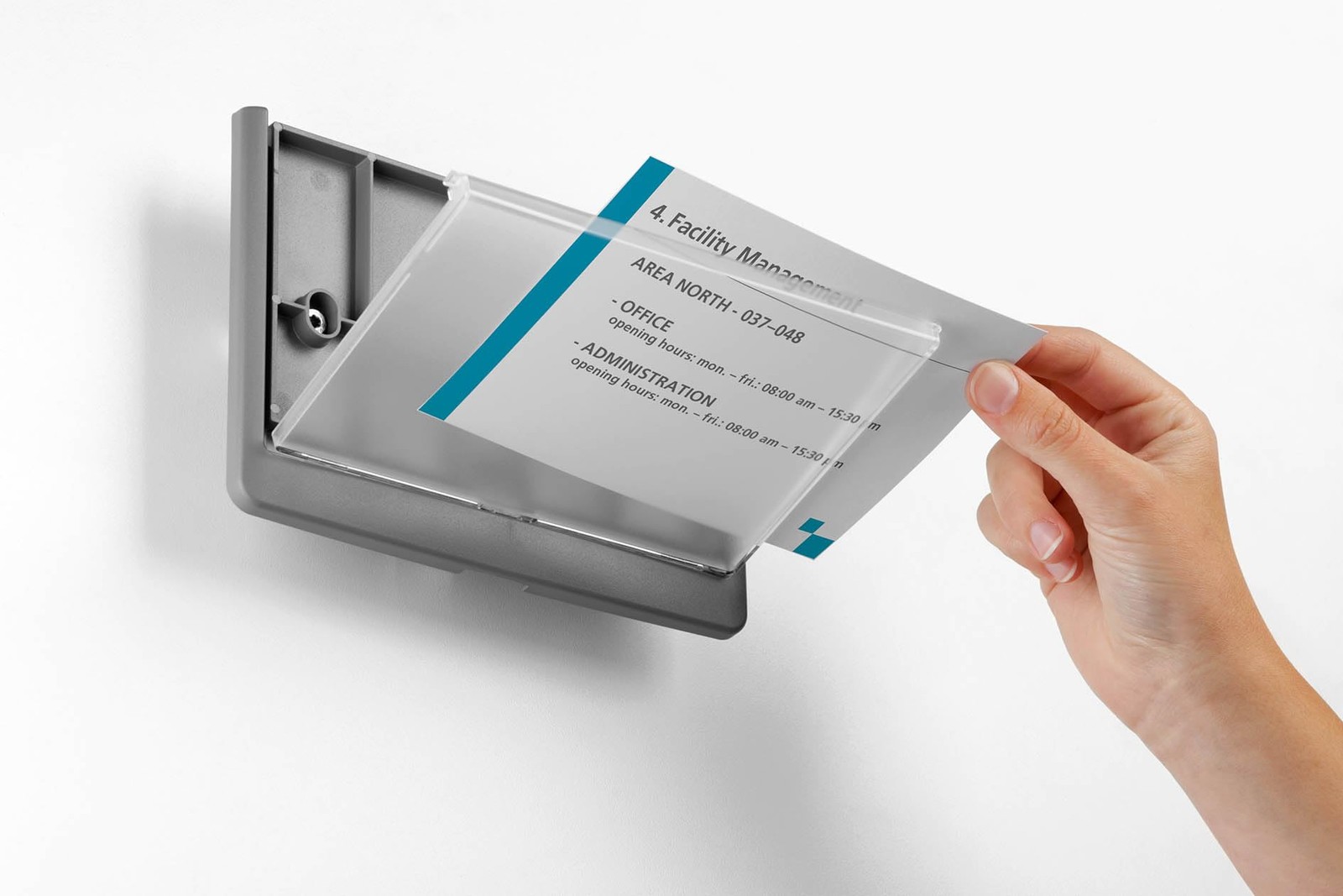 One Click Wall Mounted Information Sign ‎4.125&Prime; x 5.875&Prime; Graphite – Door & Wa…