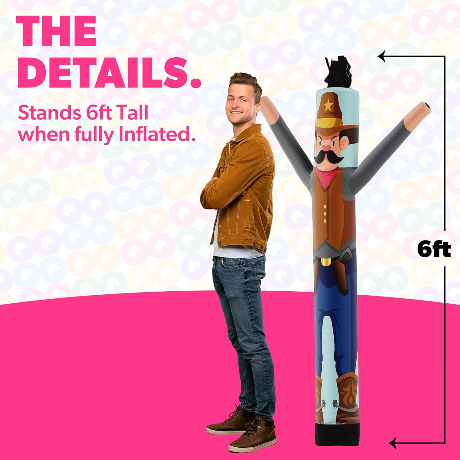 Air Dancers Wacky Waving Inflatable Tube Guy Attachment | 6Ft Tall Inflatable Ad