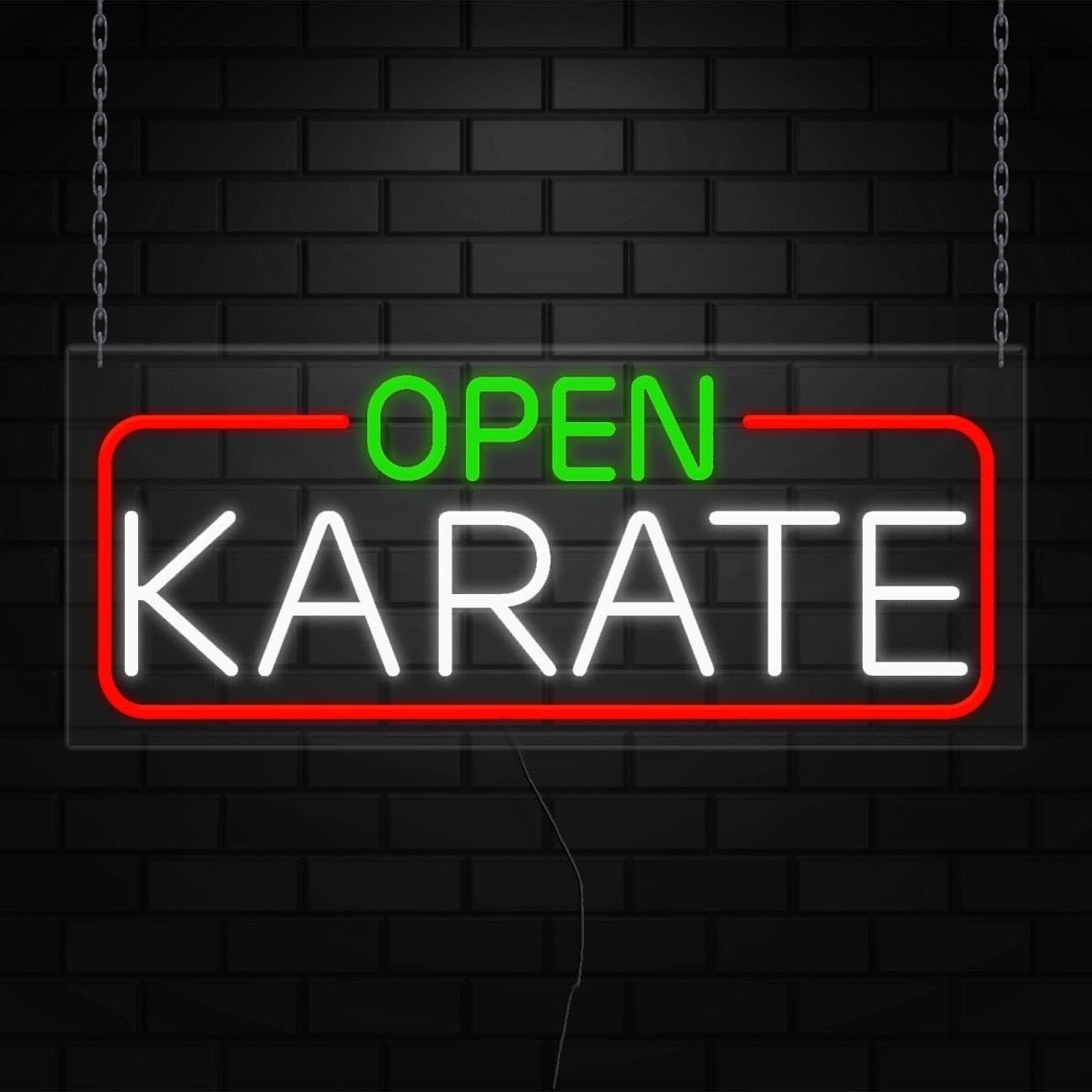 Open Karate Neon Sign for Retail Displays | LED Flex Neon | 32&Prime;W x 13&Prime;H x 1&Prime;D