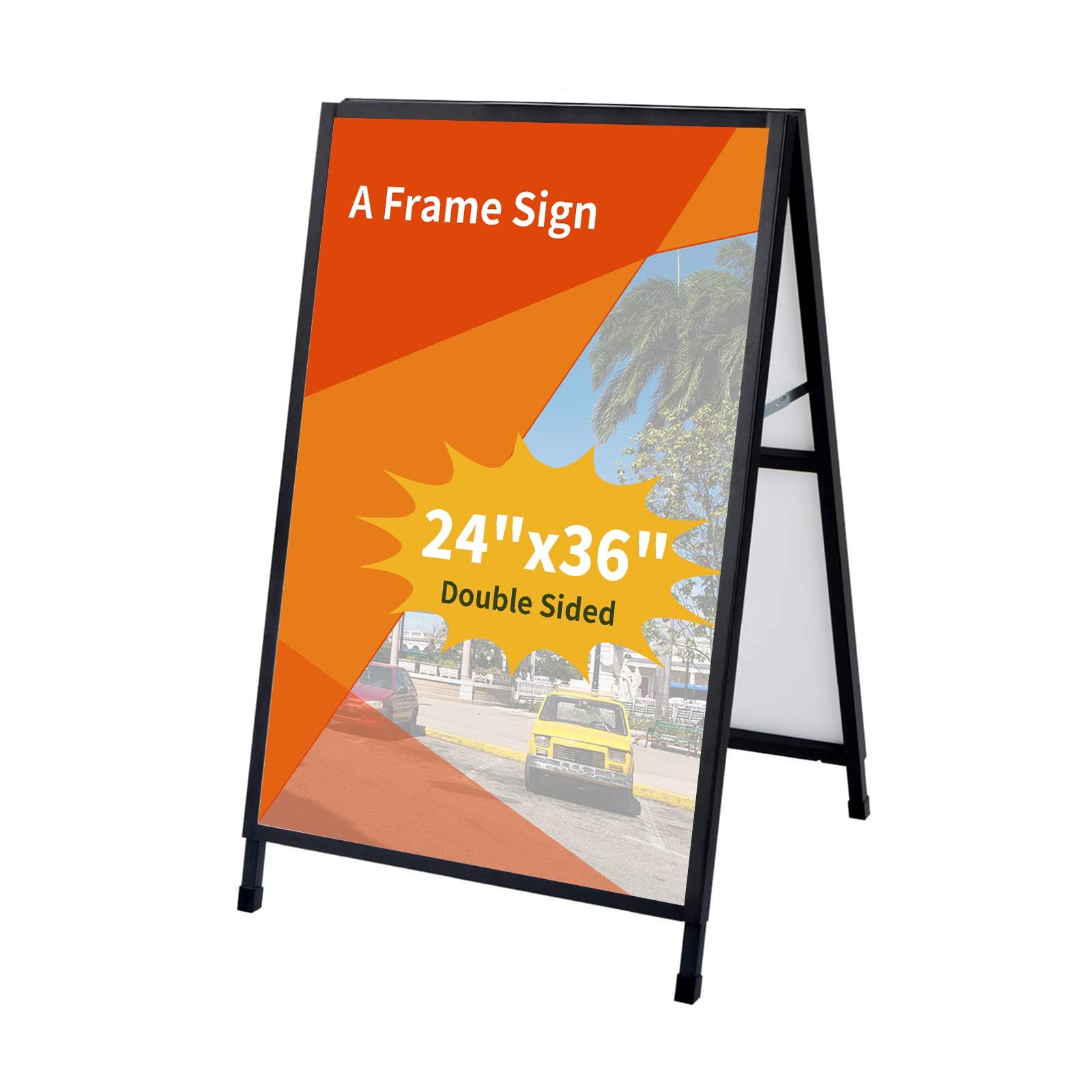 24 x 36 Inch A Frame Sign Double-Sided Folding Sandwich Board Heavy Duty Slide-i