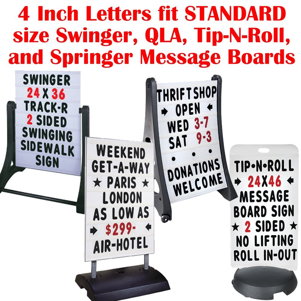 KitAbility 4&Prime; Replacement Letters for Message Board Signs 3 of Each Letter A-Z