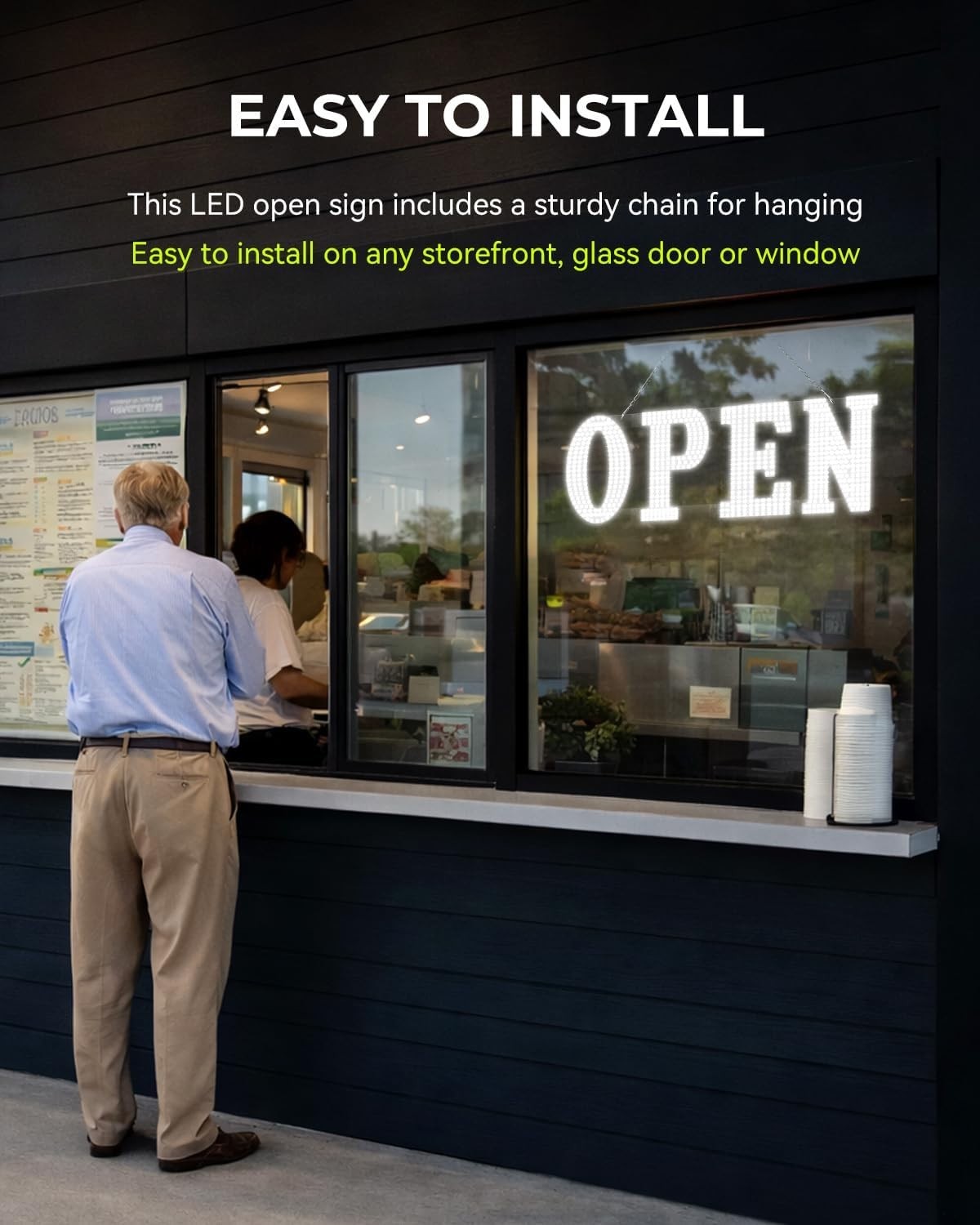 40&Prime;x14&Prime; Open Sign, Extra Bright Jumbo Led Open Signs for Business with High Visi