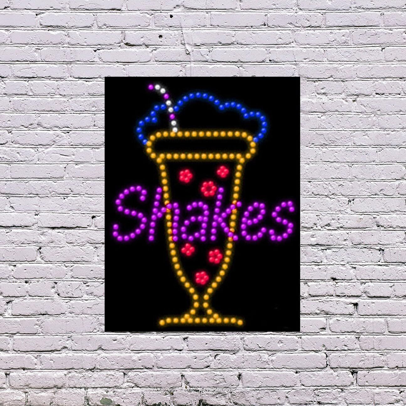 LED Shakes Sign | Light Up Sign | 26&Prime;H x 20&Prime;W x 2&Prime;D