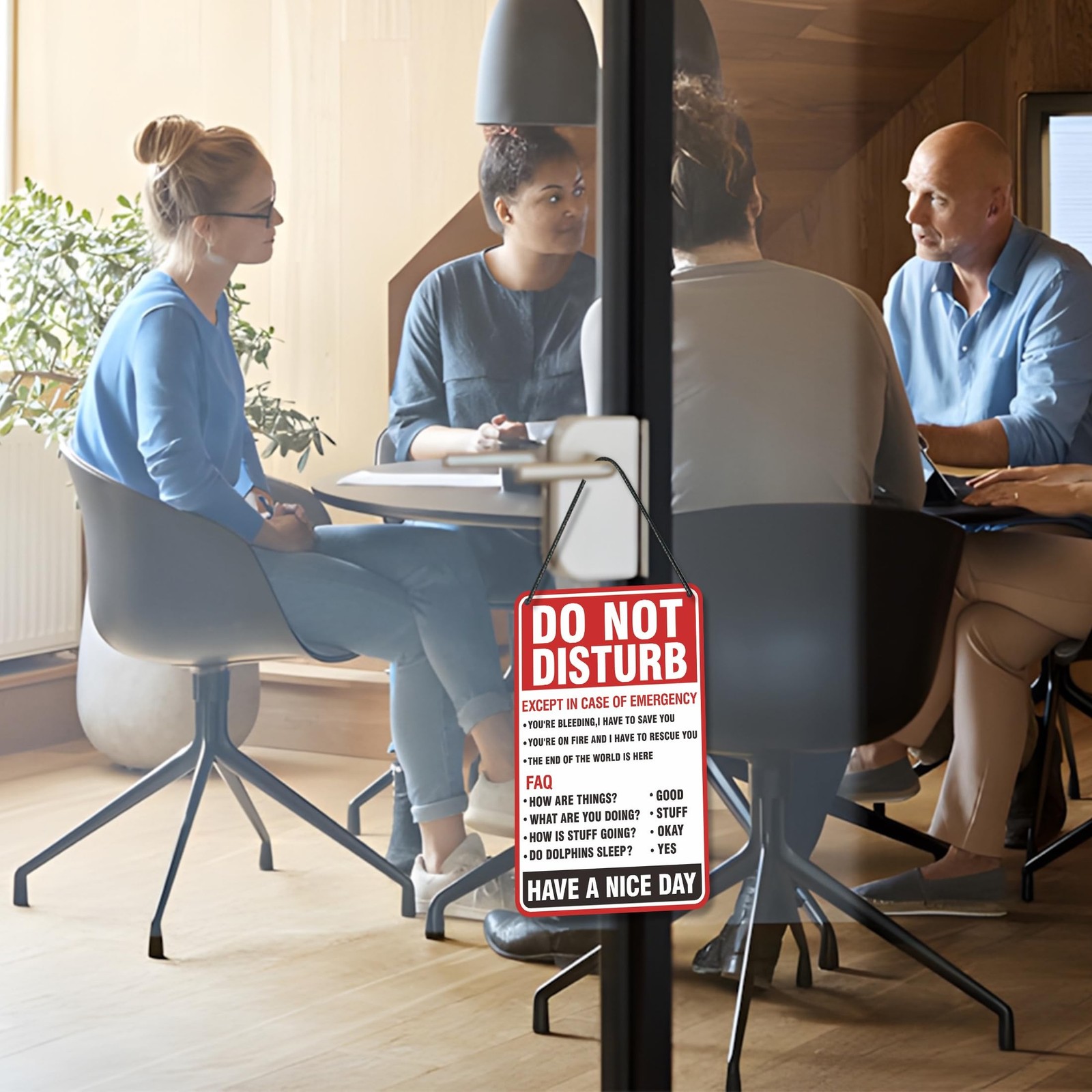 Do Not Disturb Door Hanger Sign, Available Please Knock Sign, Double-Sided PV…