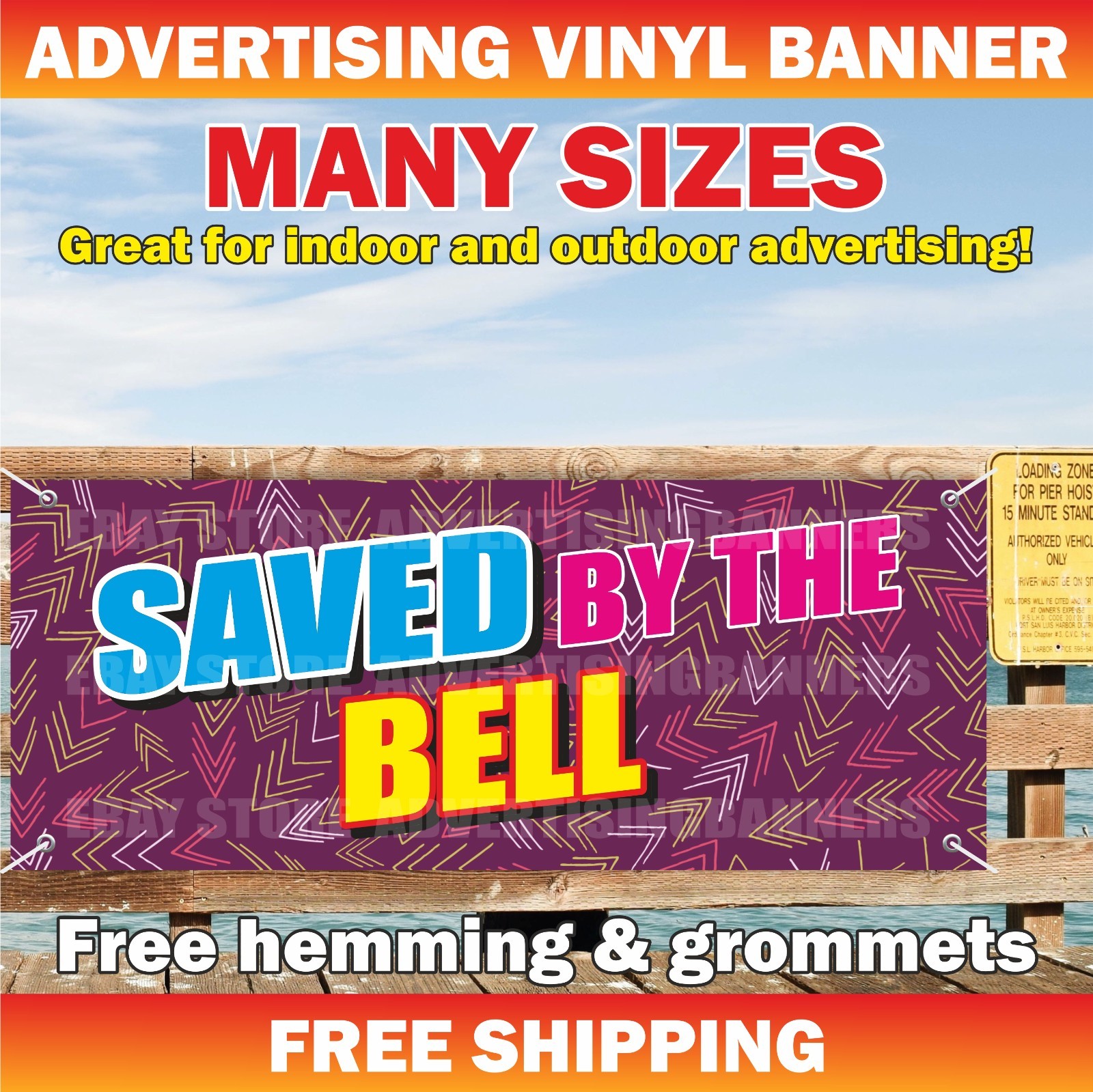 SAVED BY THE BELL Advertising Banner Vinyl Mash Sign Retro