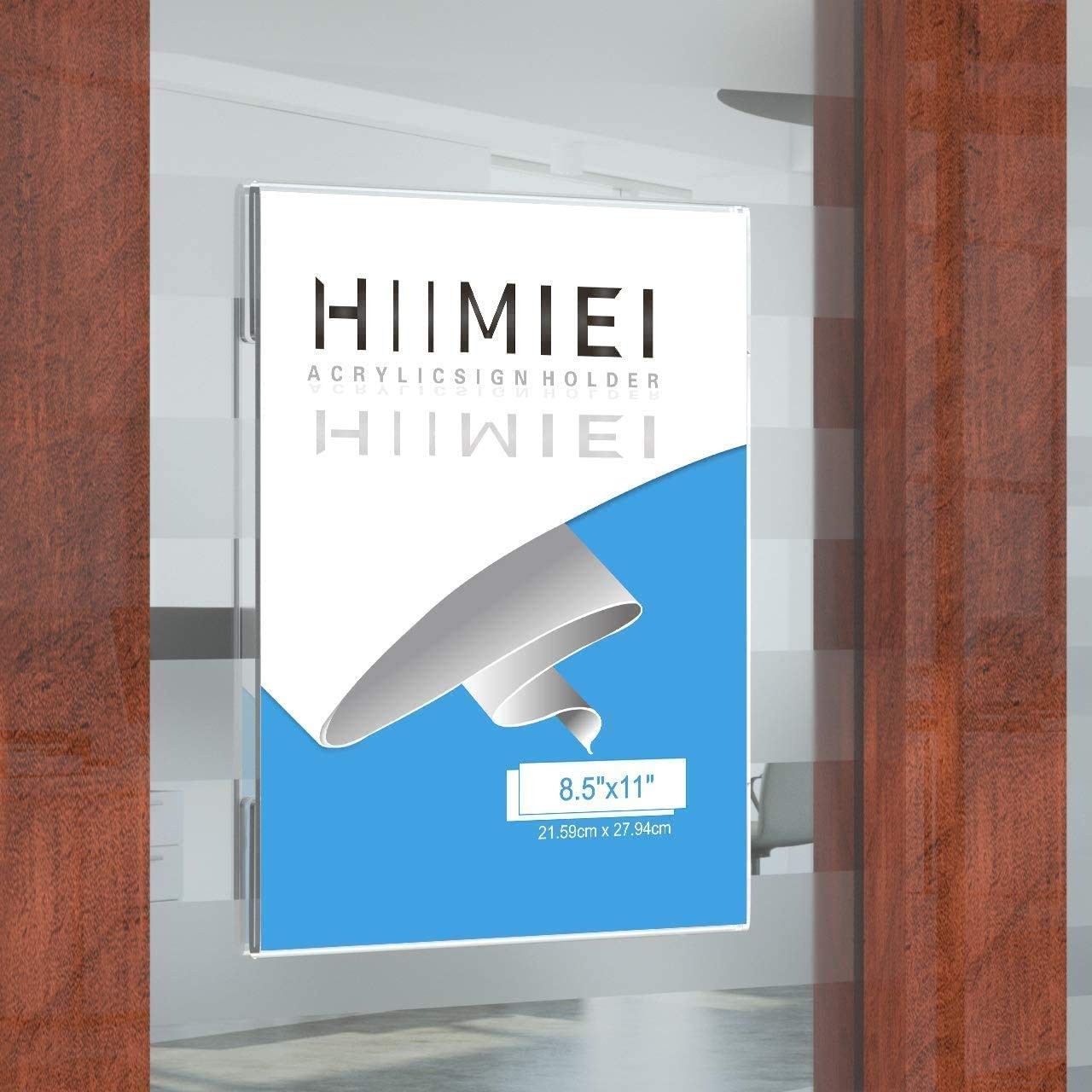 HIIMIEI Acrylic Sign Holder 8.5 x 11 Wall Mounted with Double 8.5×11 », clear