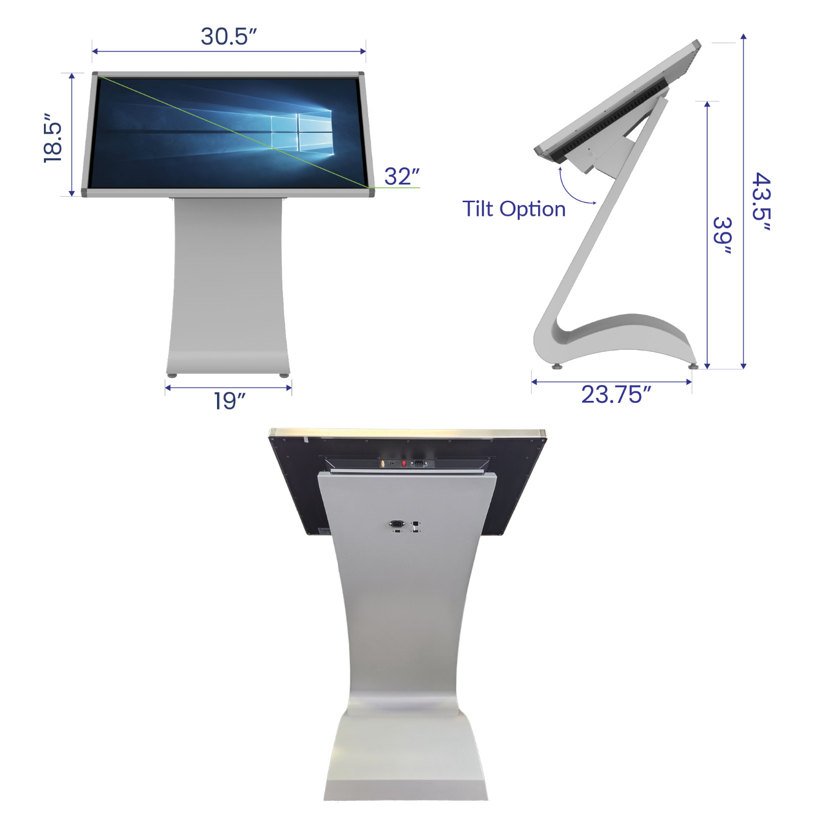 TV Liquidator 32&Prime; Pedestal Touch Screen Computer Kiosk – Windows 11 Pro