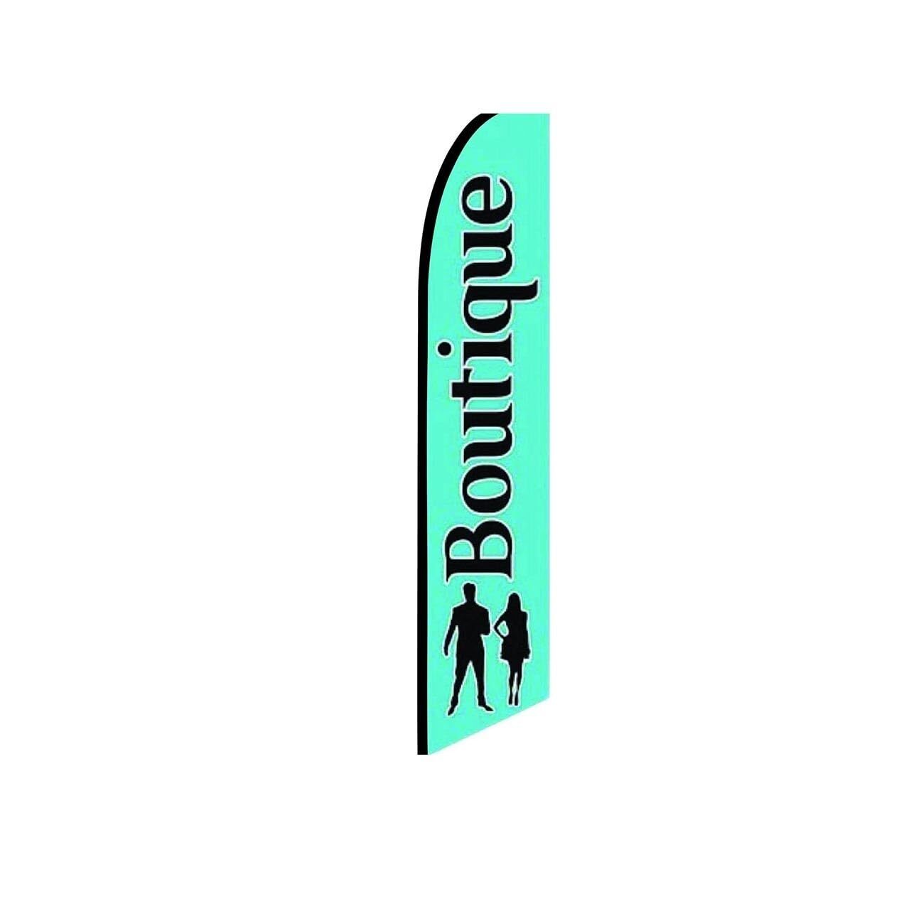 Boutique Light Blue Swooper Flutter Feather Flag | 3ft W x 11.5ft Tall