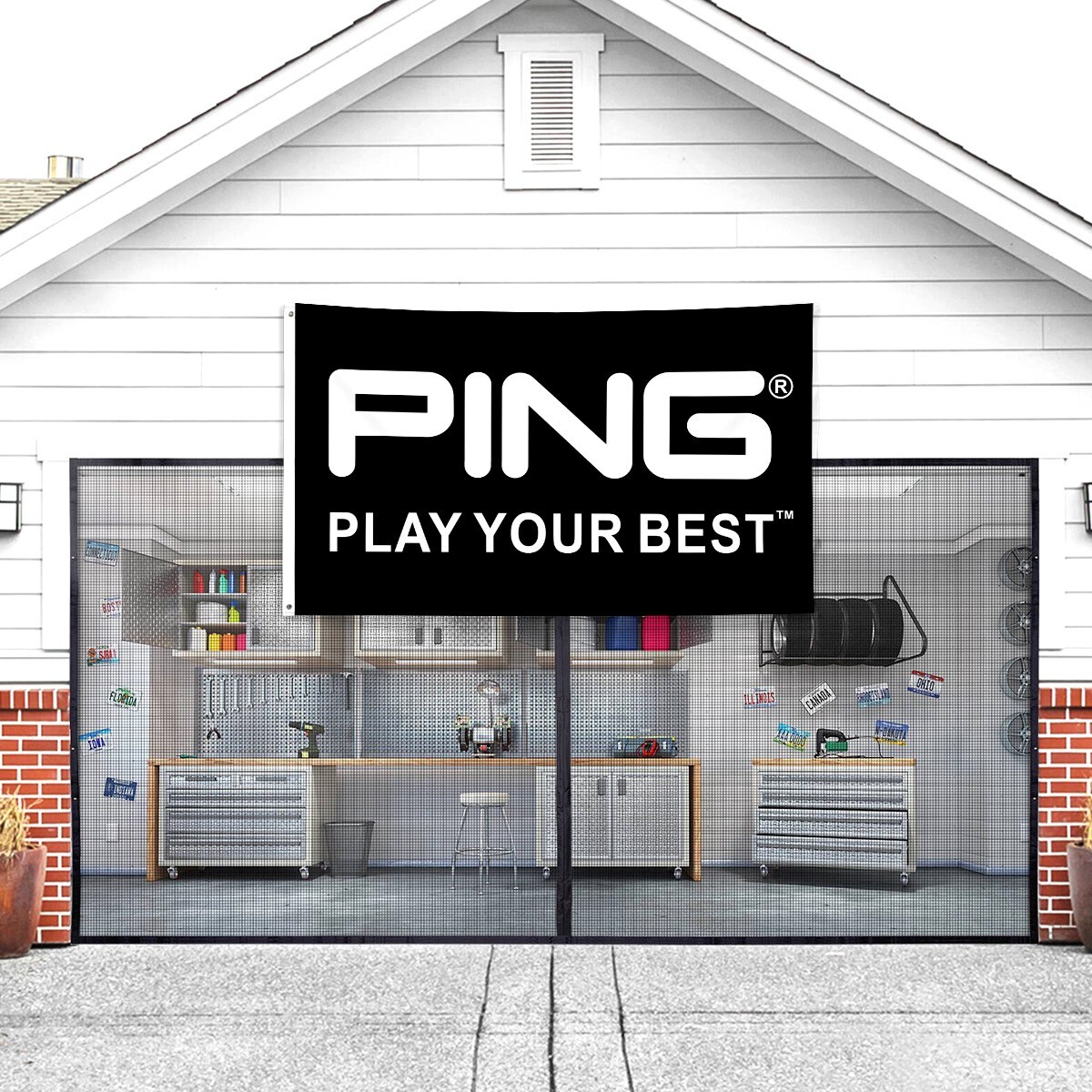 Ping Golf Banner Black 3×5 FT Flag Big Golfer Golf Course Pro Shop Clubs