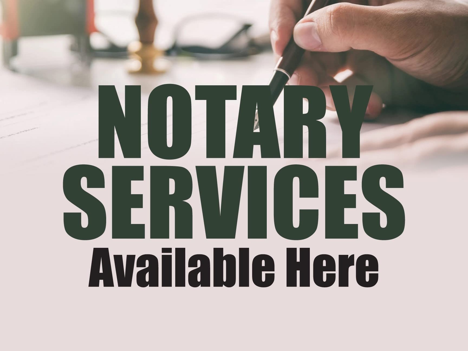 Notary Services Available | Sidewalk Yard Sign with Metal Stakes | 24&Prime;W x 18&Prime;H