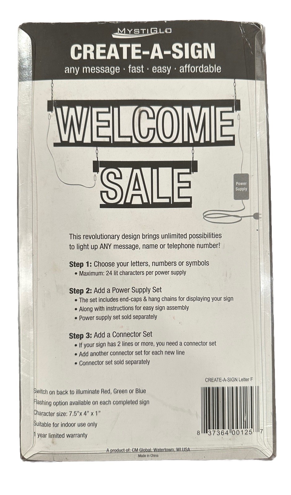 MYSTIGLO Business Signage Store Create-A-Sign Letter F – NEW!