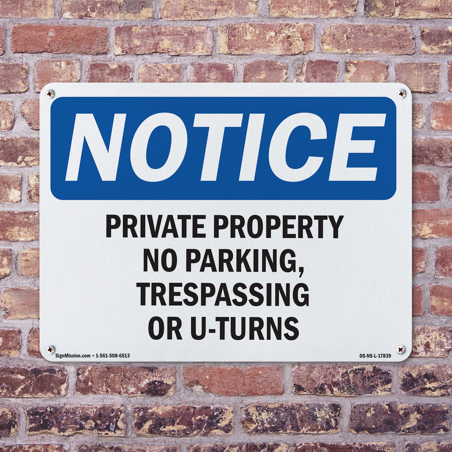 Private Property No Parking Trespassing OSHA Notice Sign Or Decal – 5 or 10 Pack