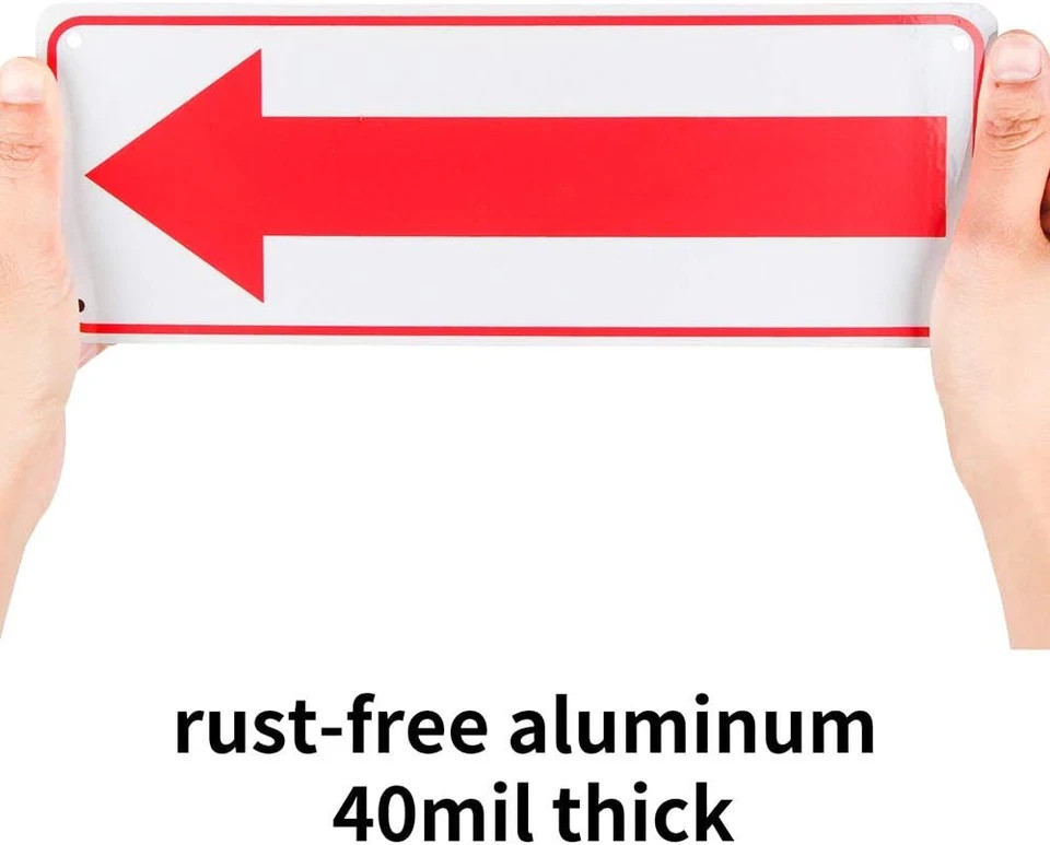 4-Pack Arrow Sign,For Indoor or Outdoor Use，10&Prime;X 3.5&Prime; .04&Prime; Aluminum Reflective S